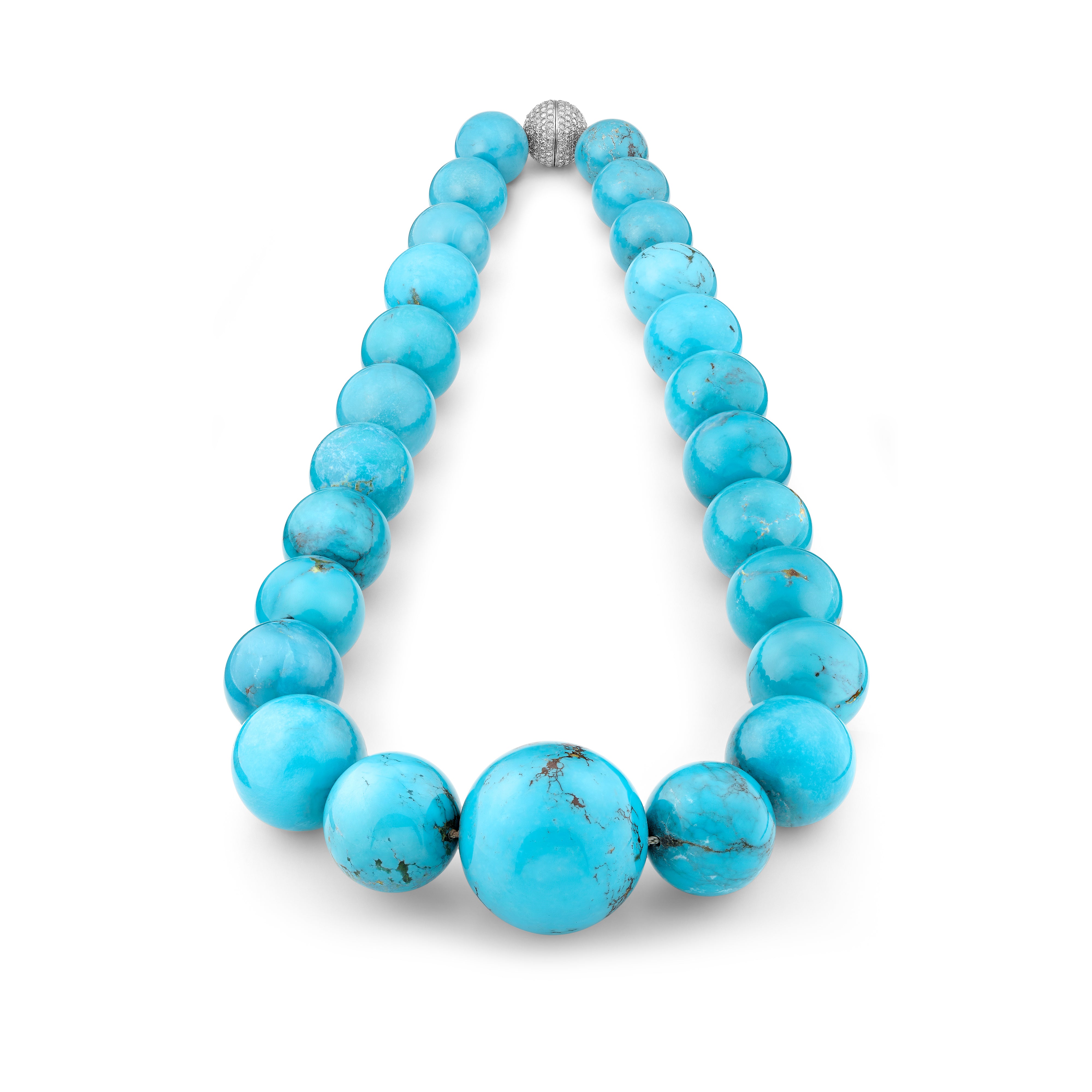 Necklace Blue Turquoise Globes