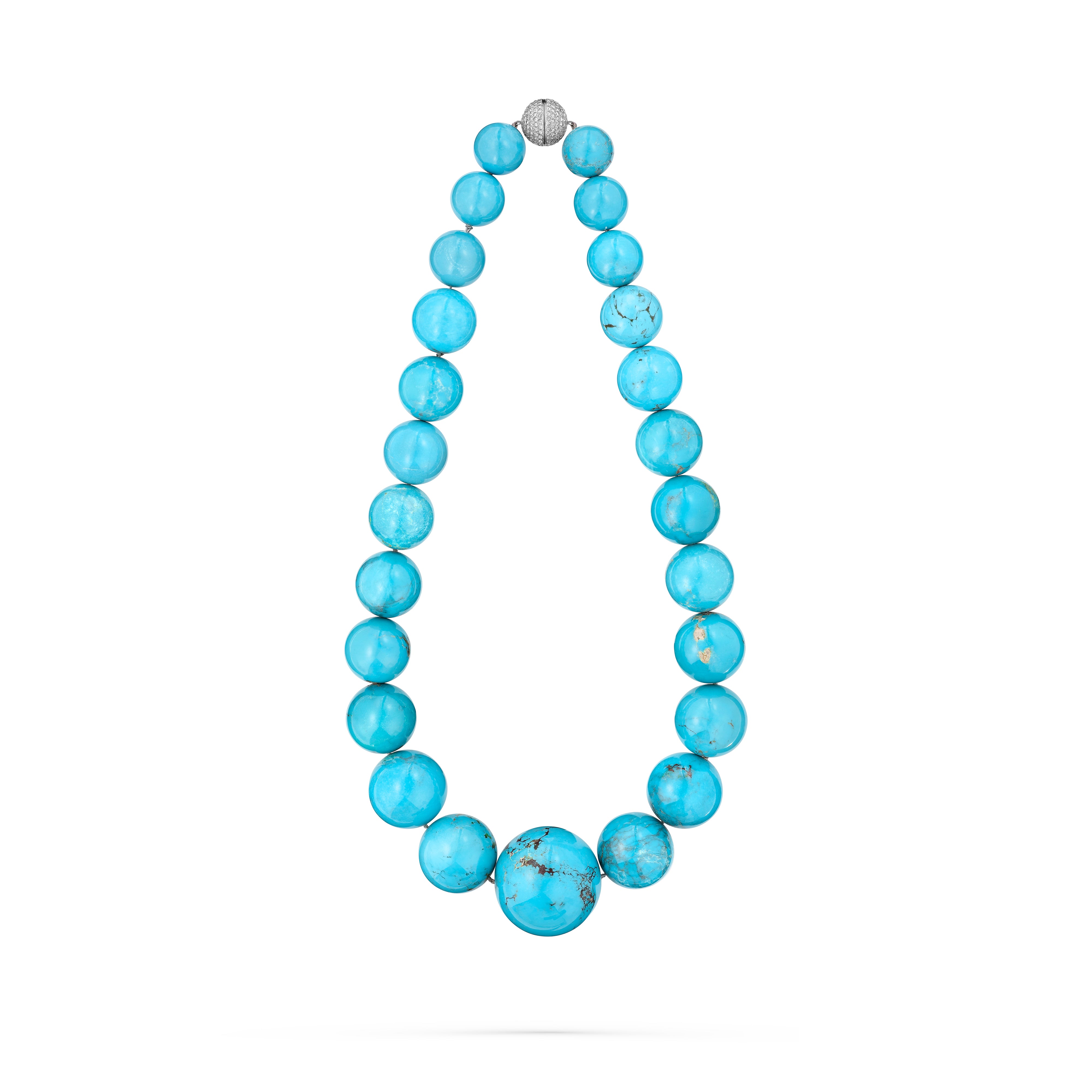 Necklace Blue Turquoise Globes