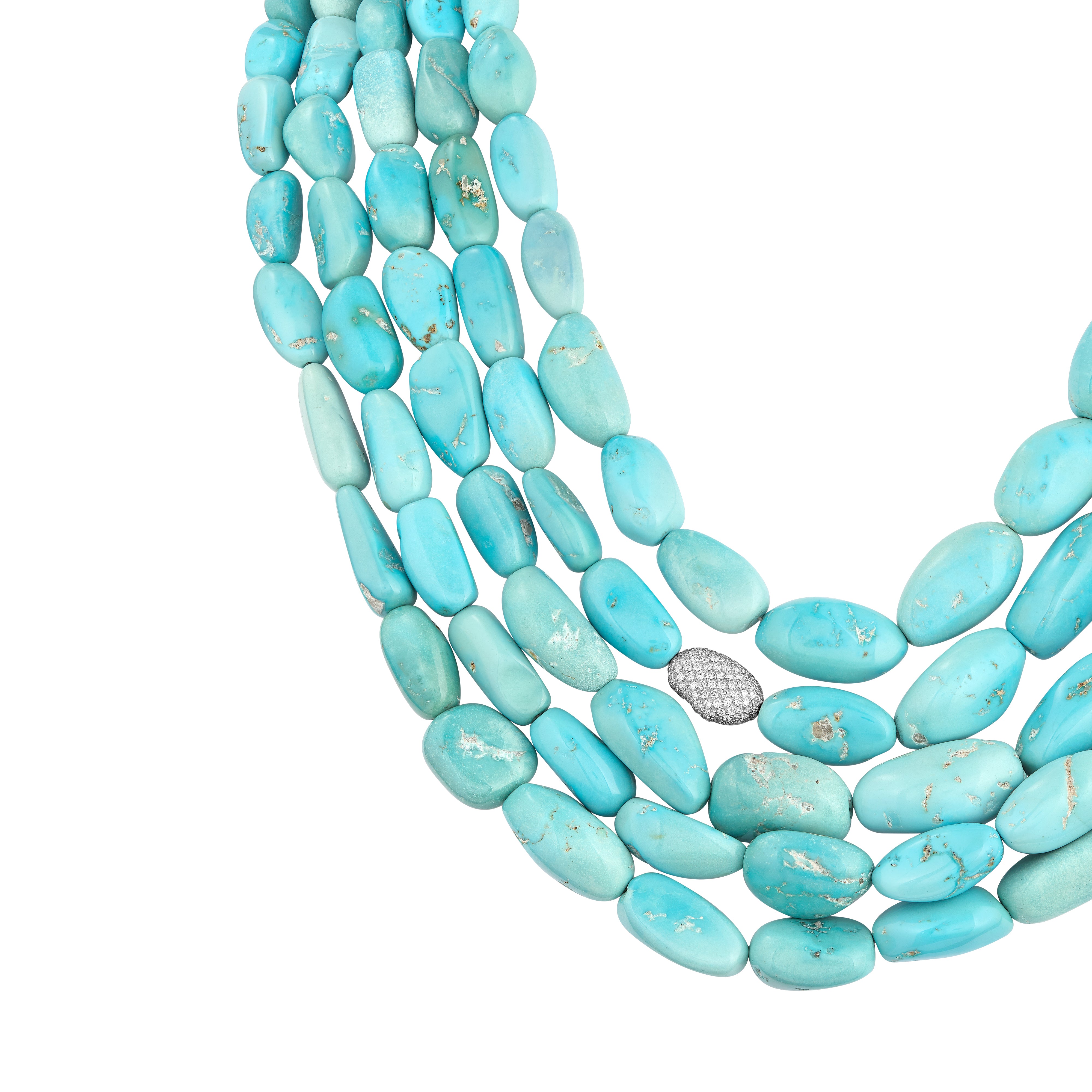 Necklace Blue Turquoise 5 Rows
