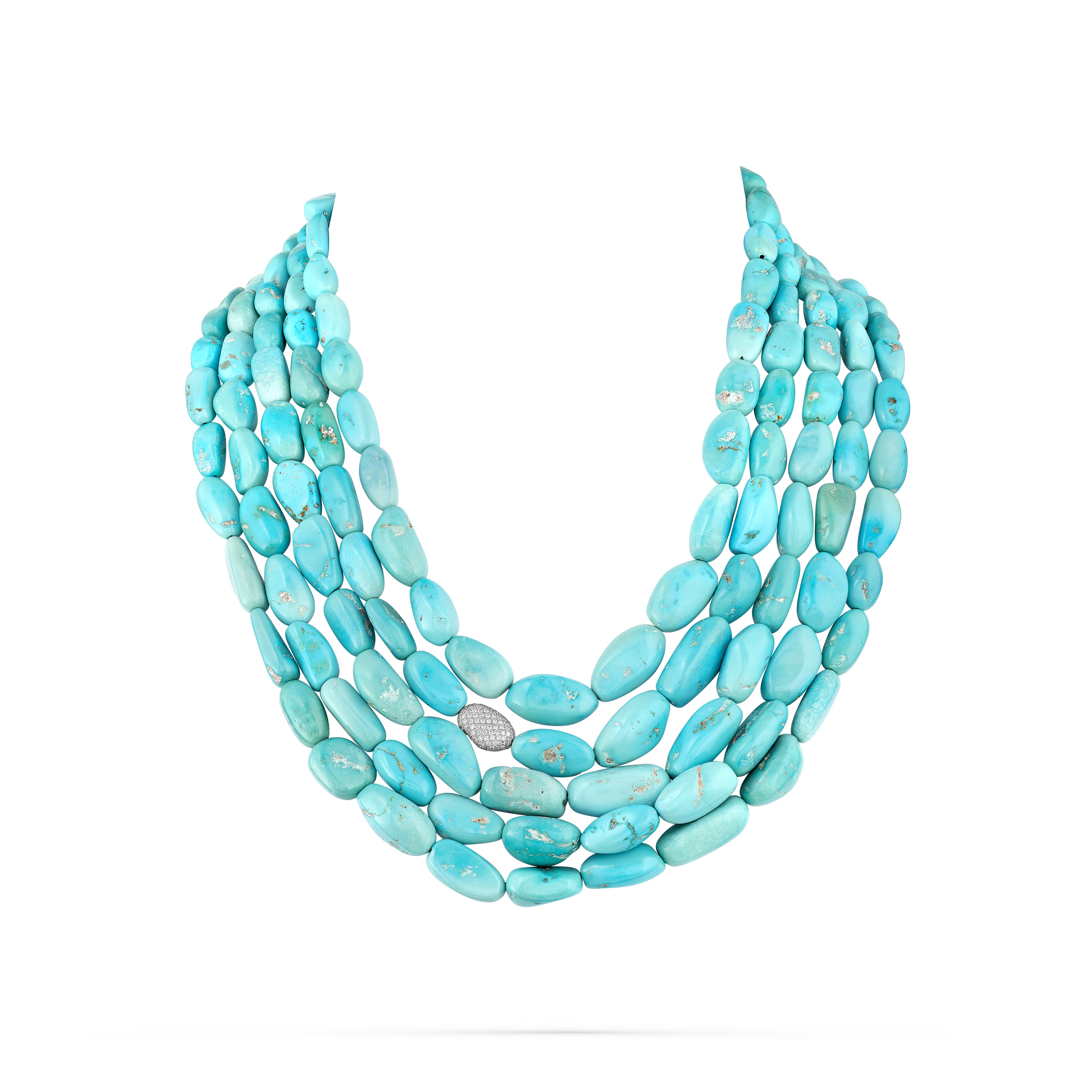 Necklace Blue Turquoise 5 Rows