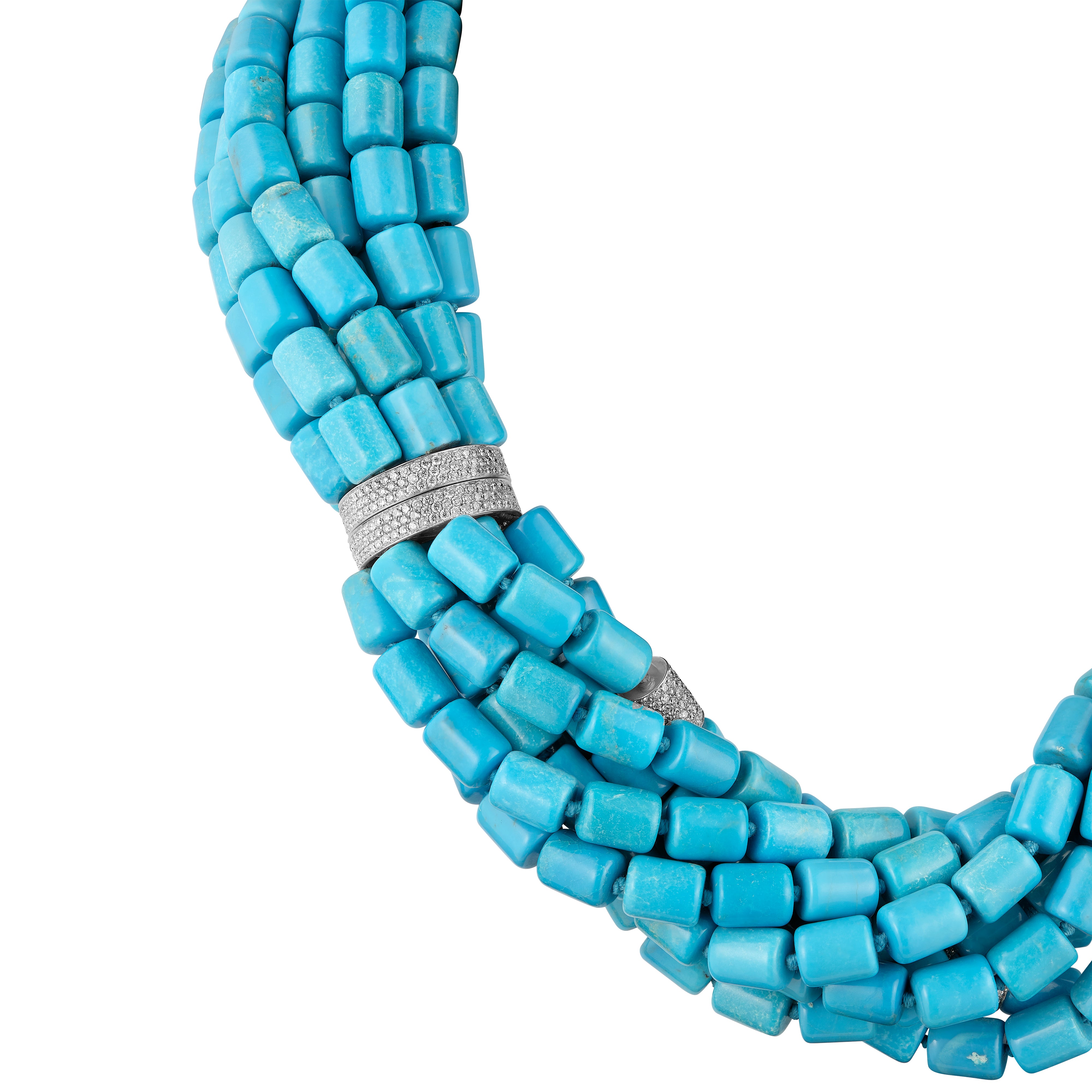 Necklace Blue Turquoise 8 Rows