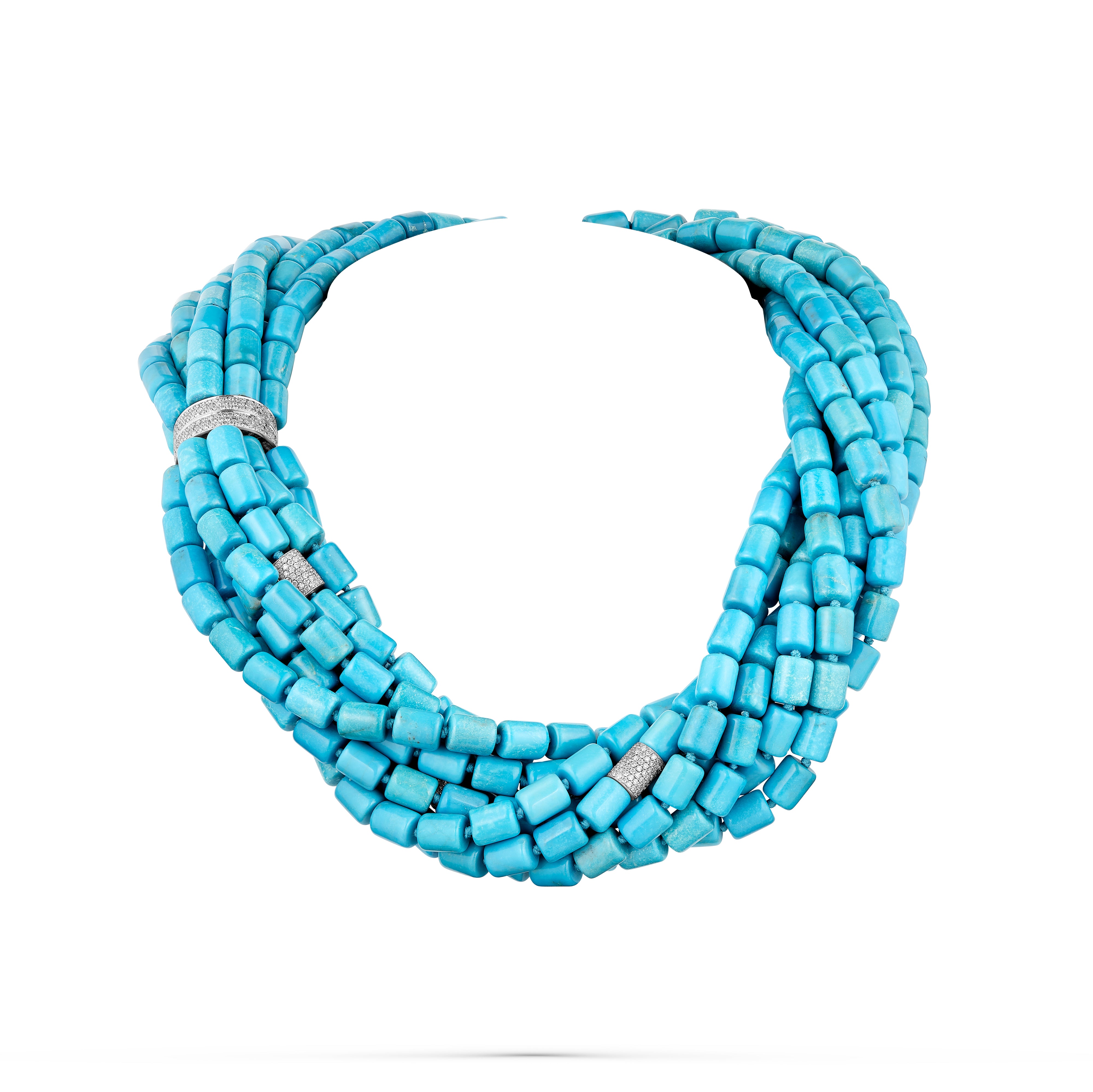 Necklace Blue Turquoise 8 Rows