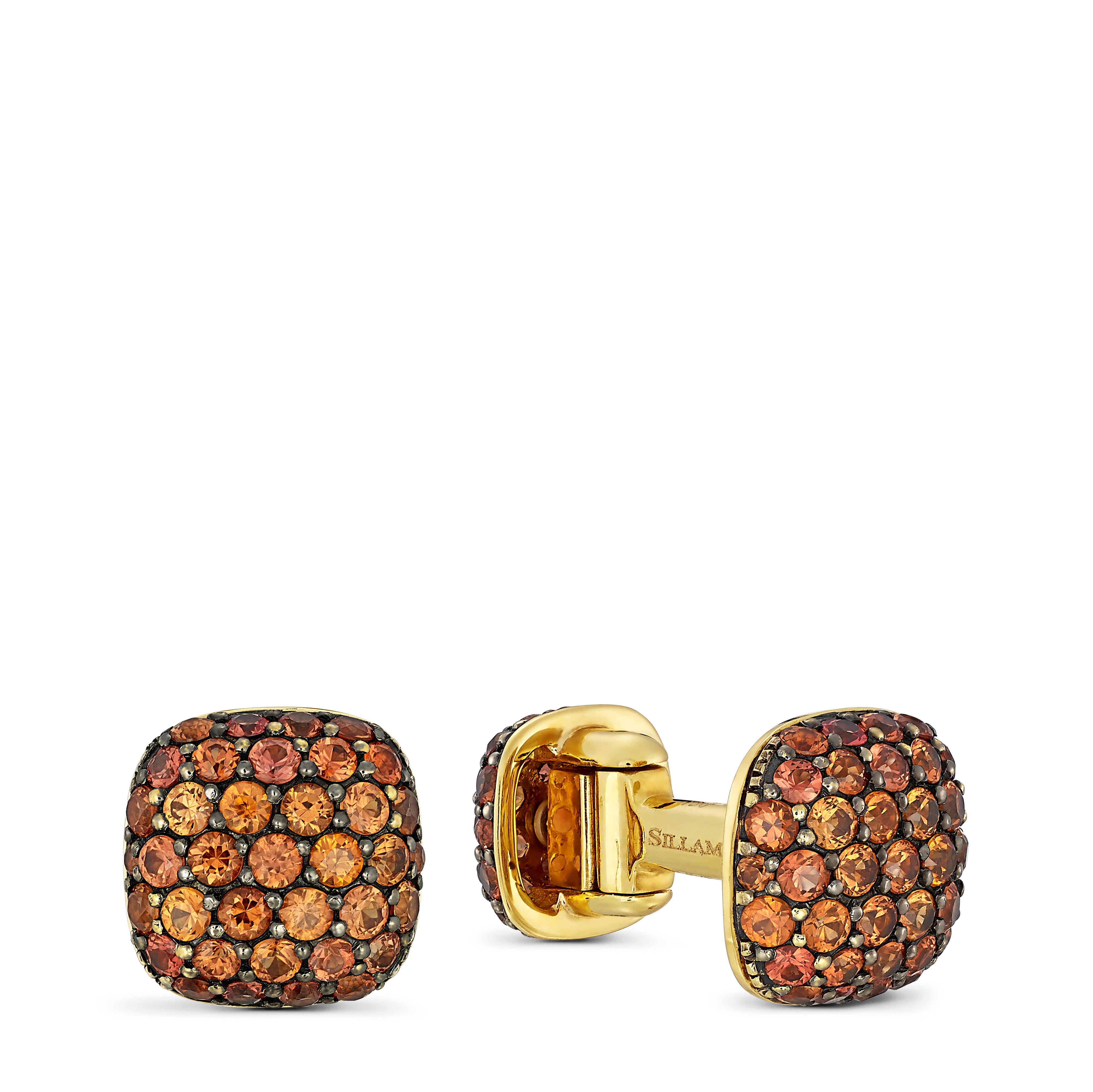 Cufflinks Pavé Orange Sapphire