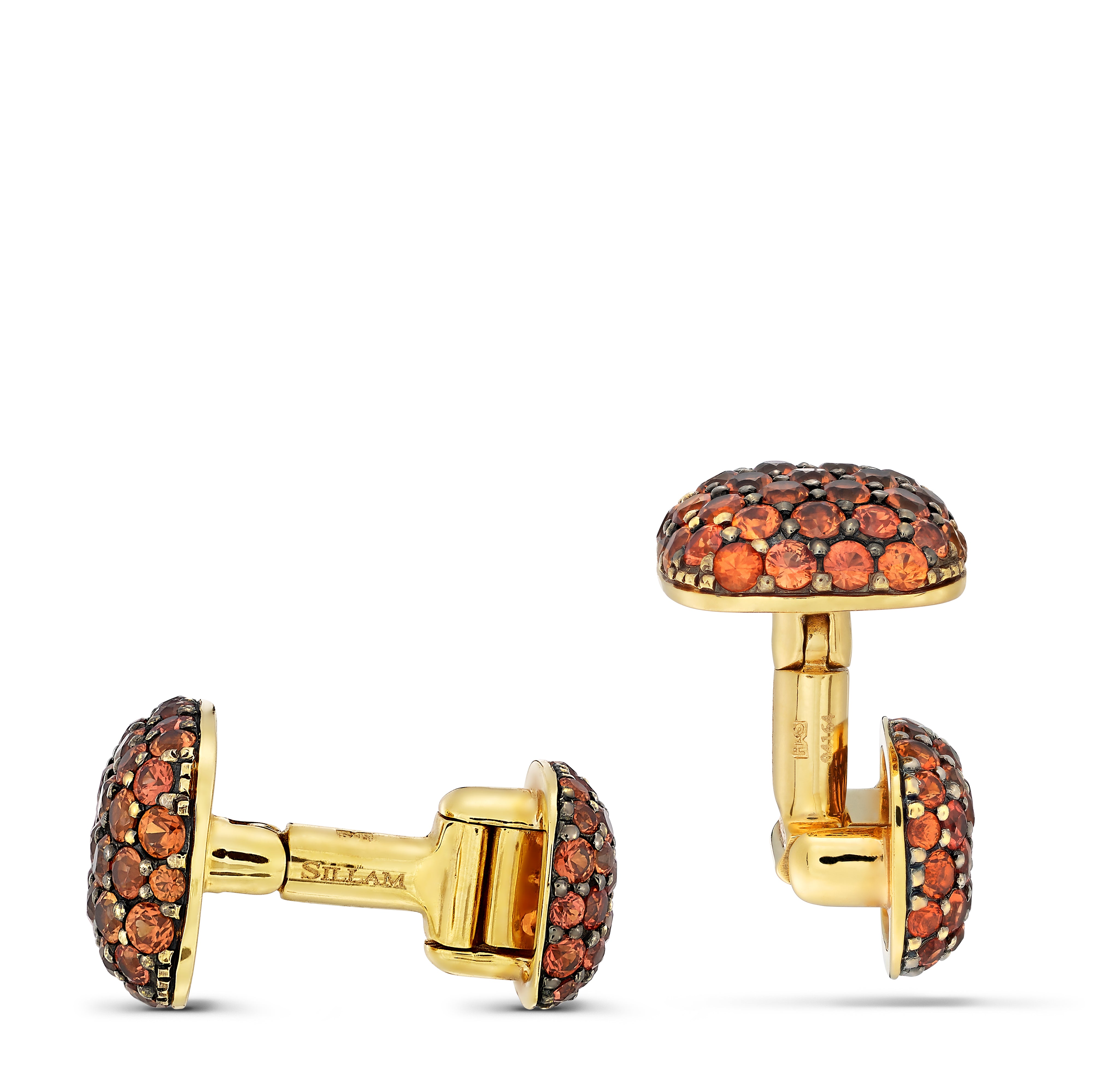 Cufflinks Pavé Orange Sapphire