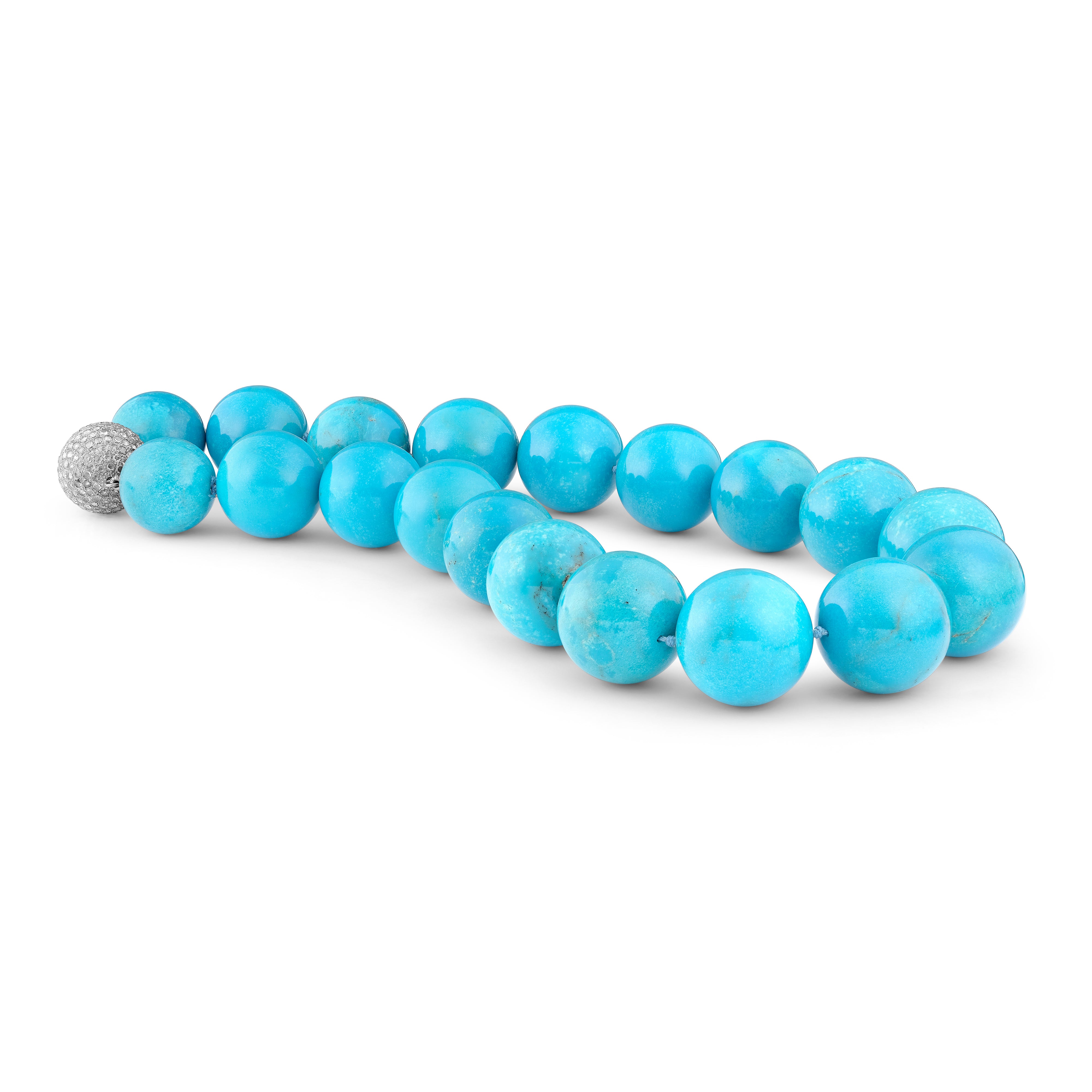 Necklace Blue Turquoise Globes