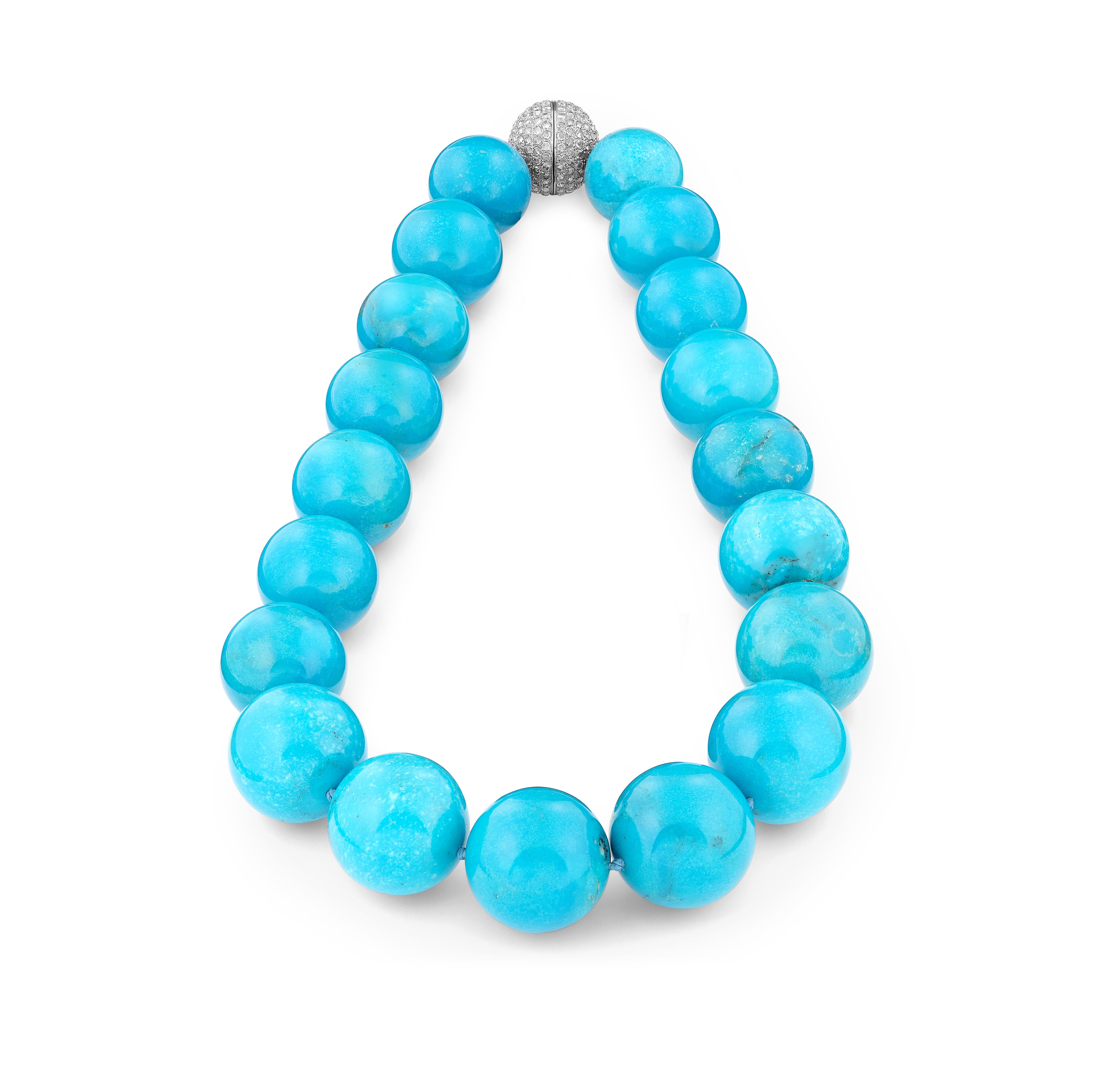 Necklace Blue Turquoise Globes