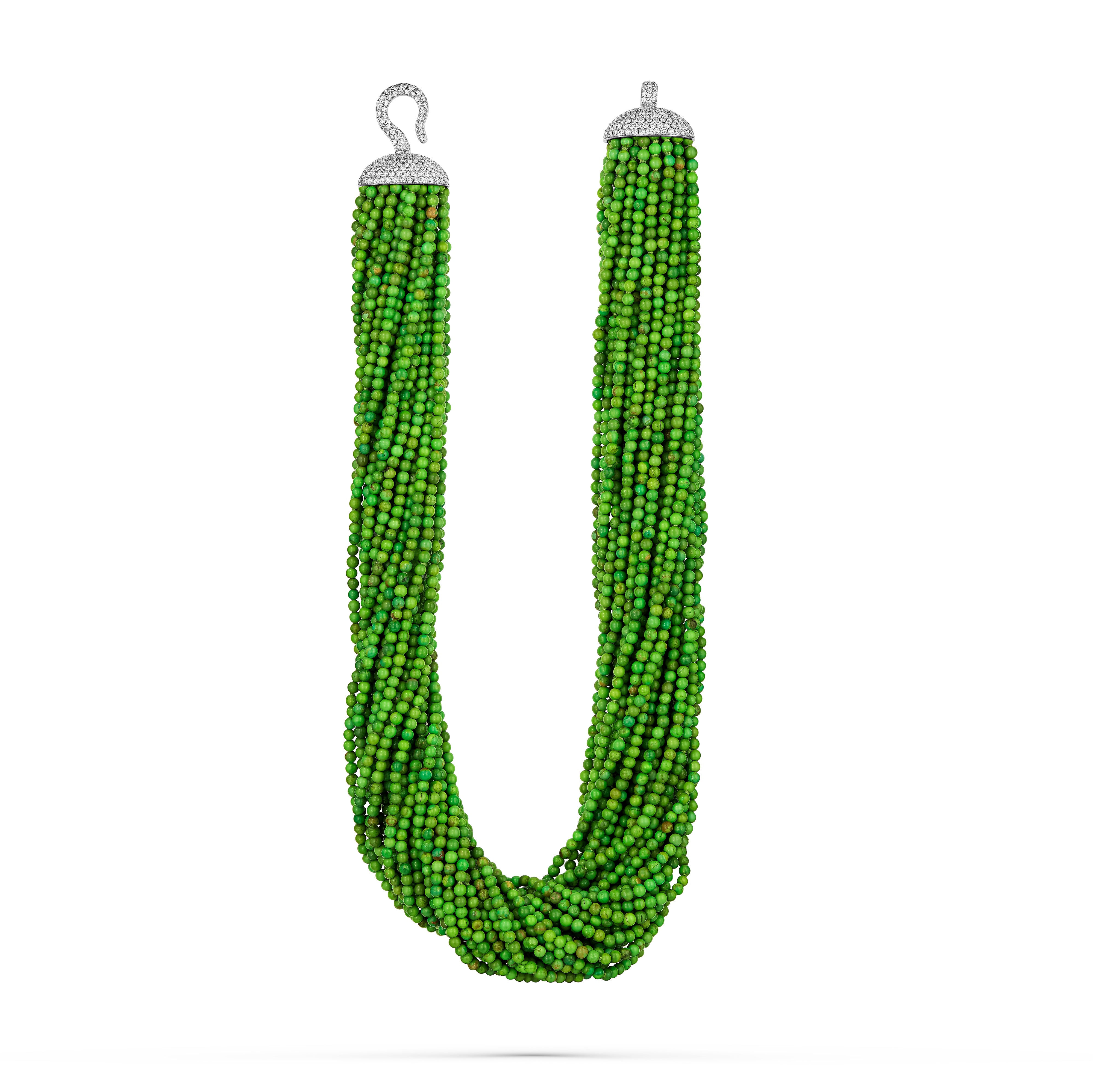 Necklace Green Turquoise 32 Rows