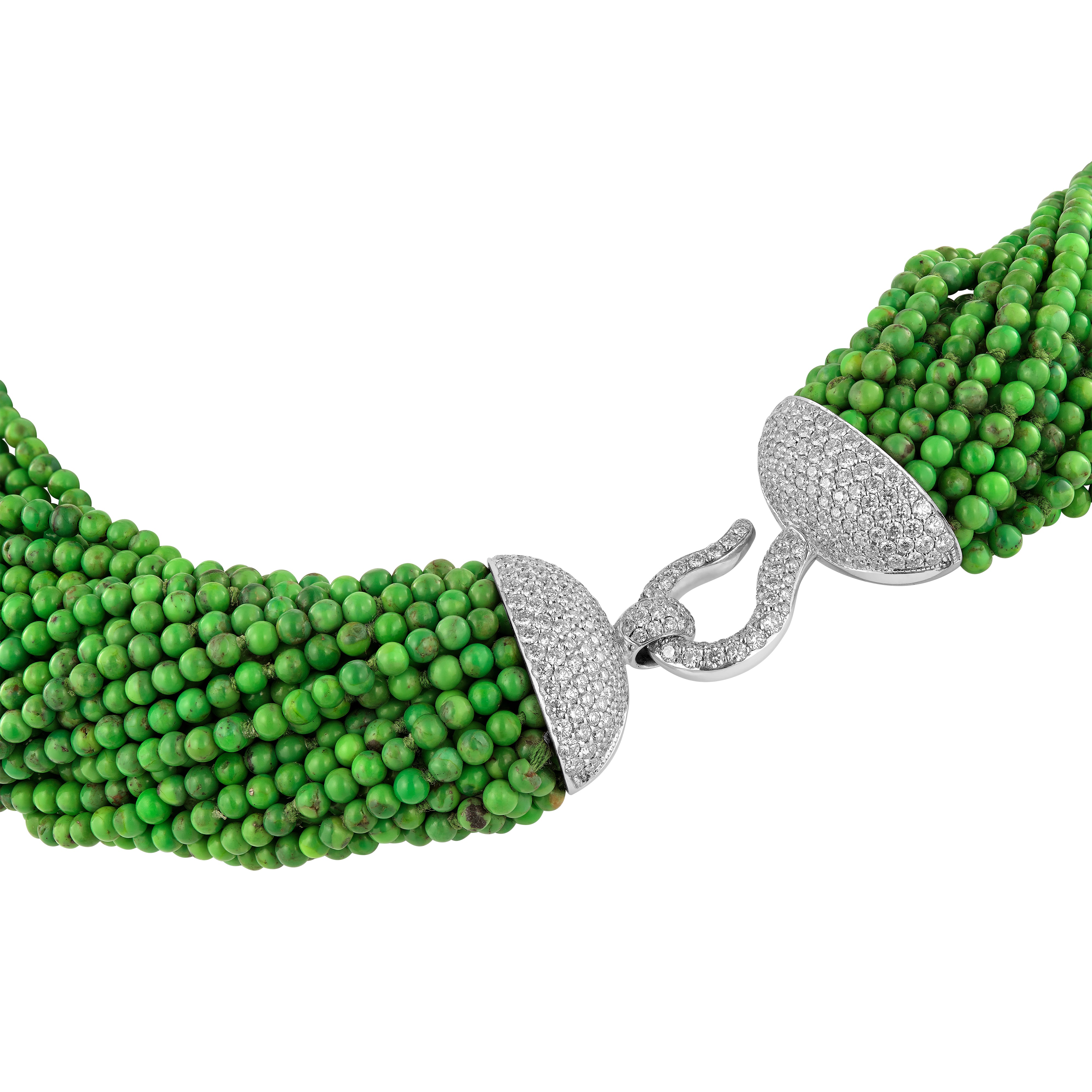 Necklace Green Turquoise 35 Rows