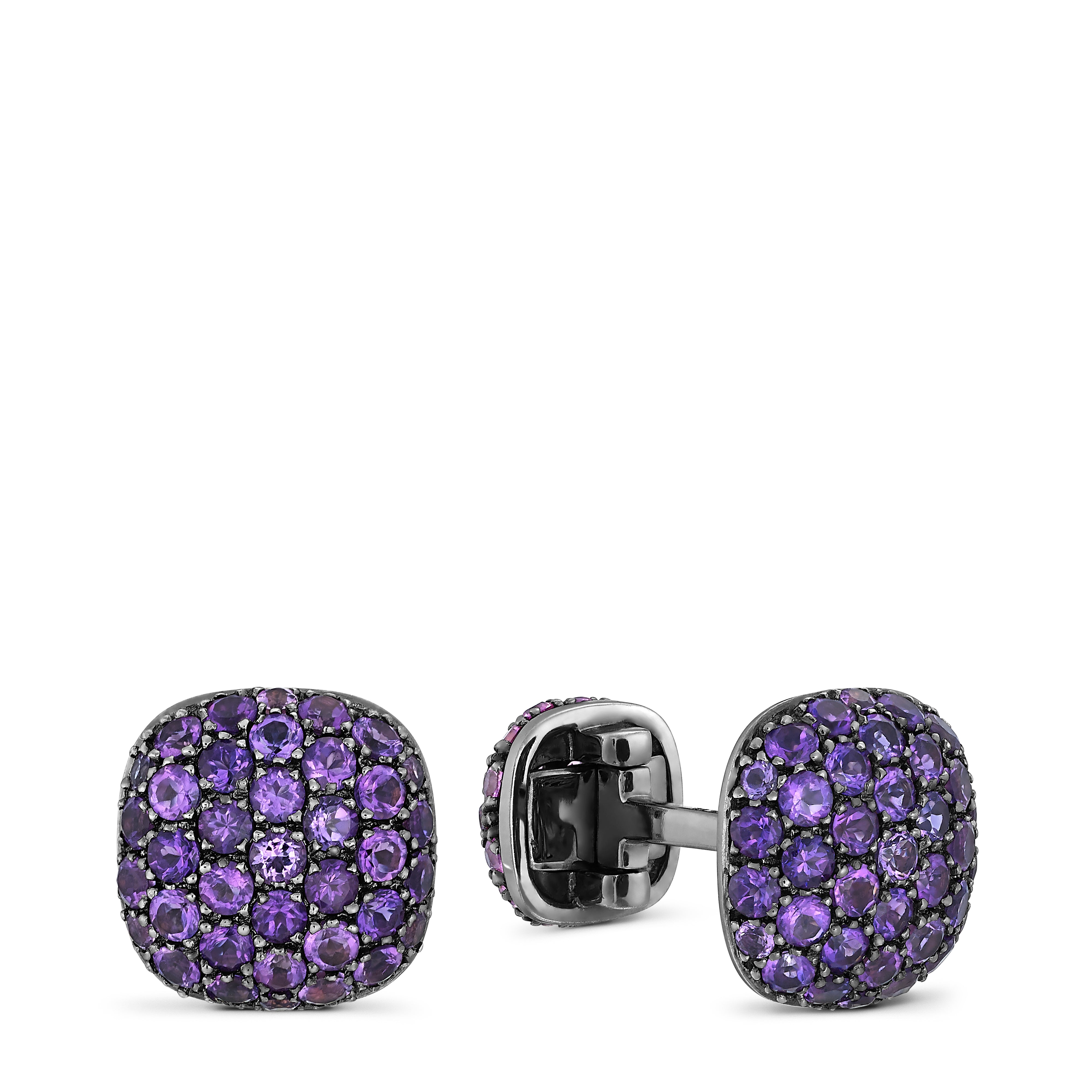 Cufflinks Pavé Pink Sapphire Amethyst