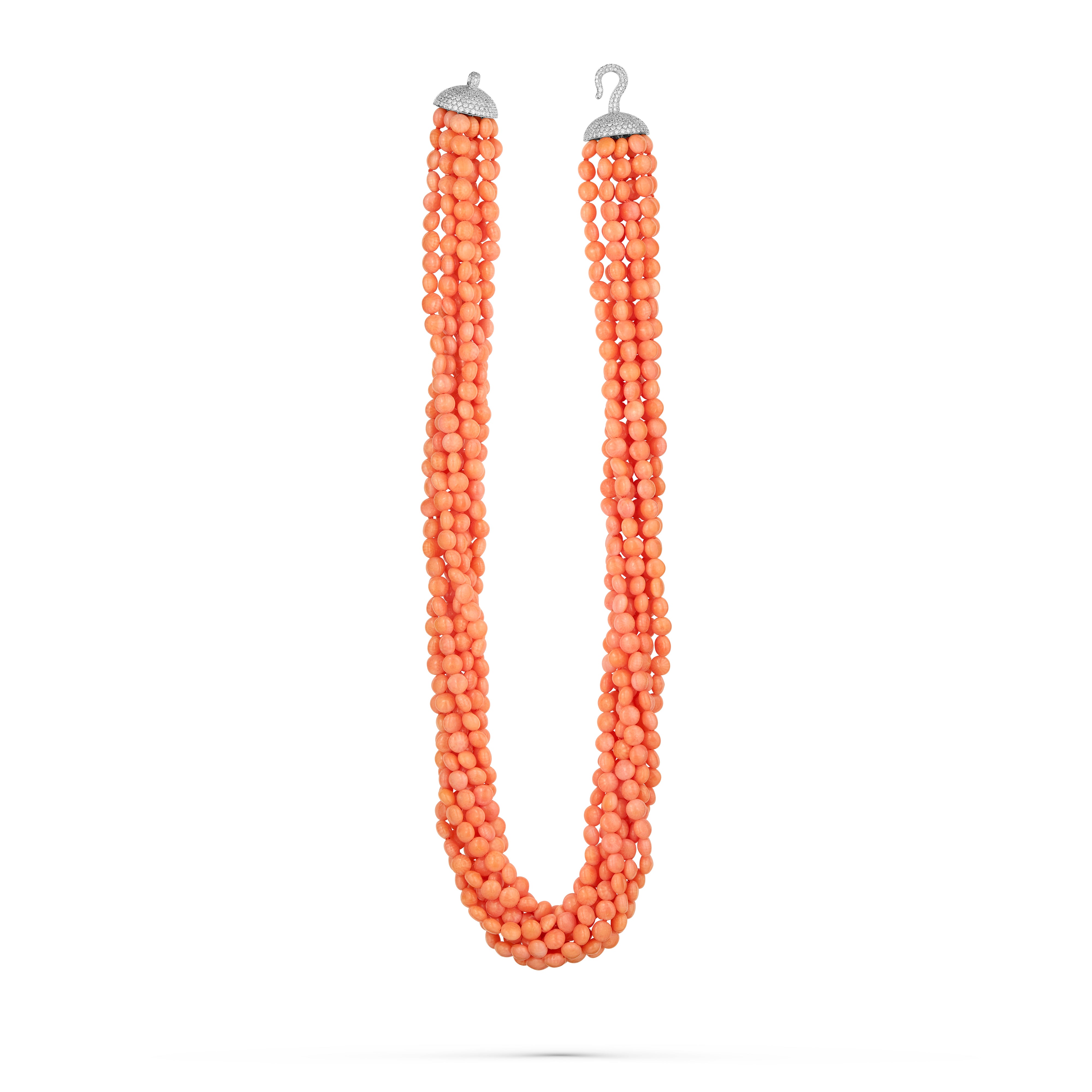 Necklace Coin Coral 8 Rows