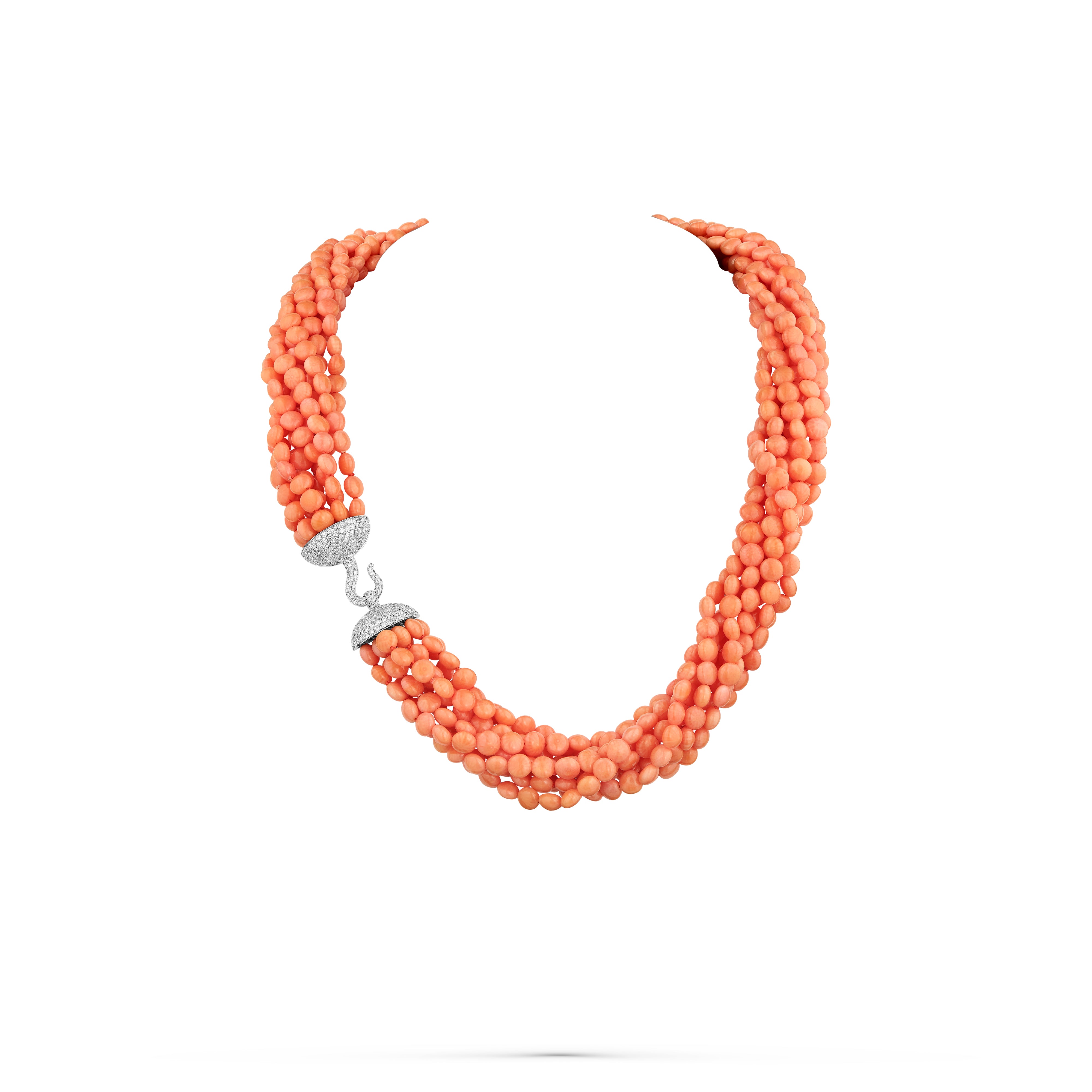 Necklace Coin Coral 8 Rows