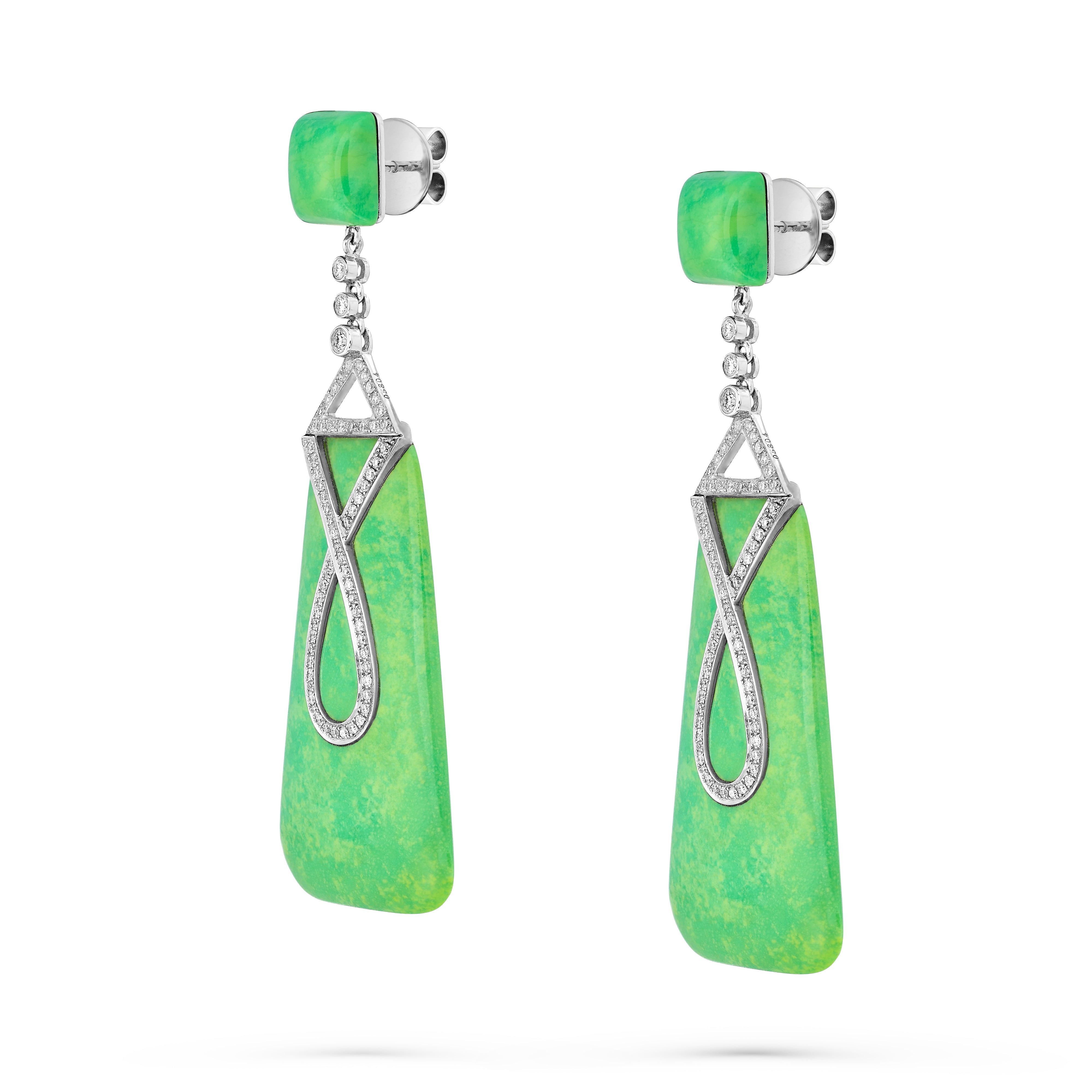 Earrings Arabesque Green Turquoise