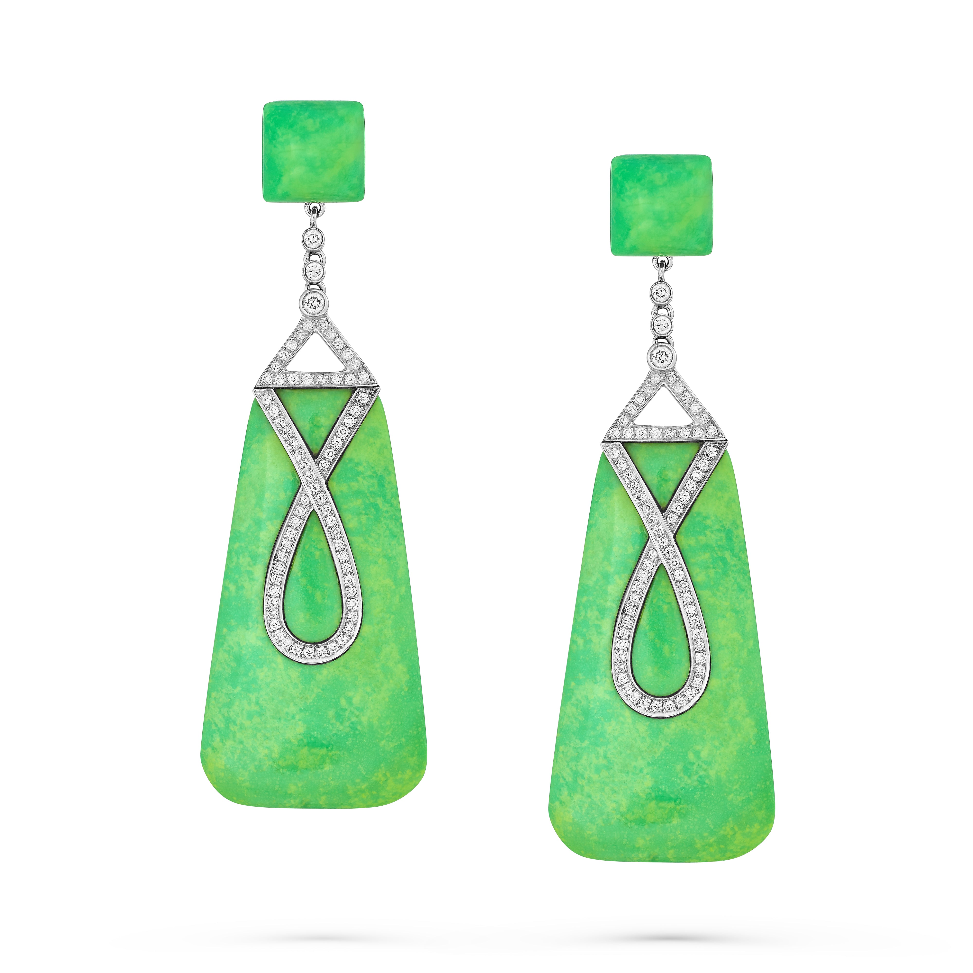 Earrings Arabesque Green Turquoise