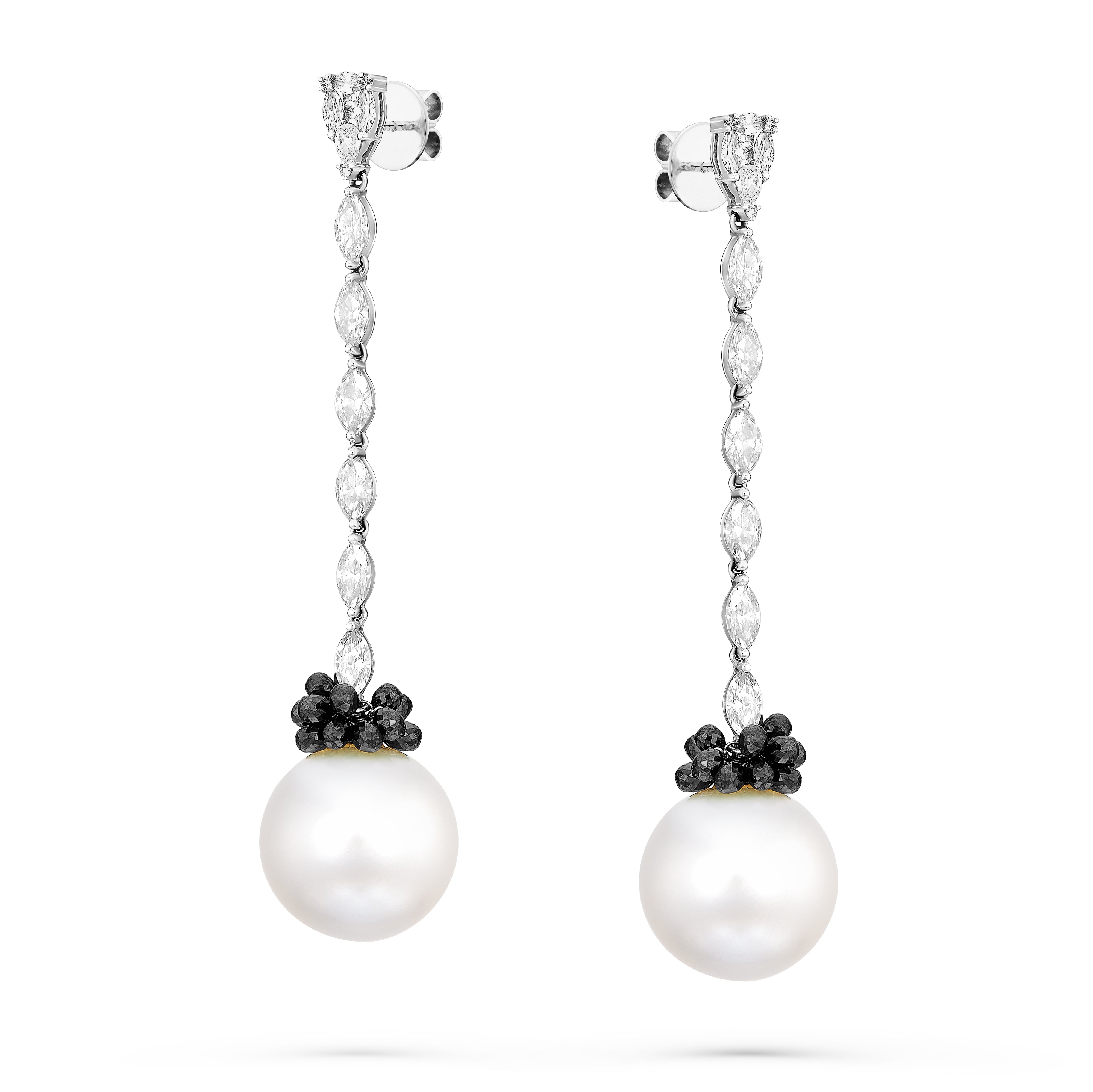 Earrings Iridescently Drops Black Diamond