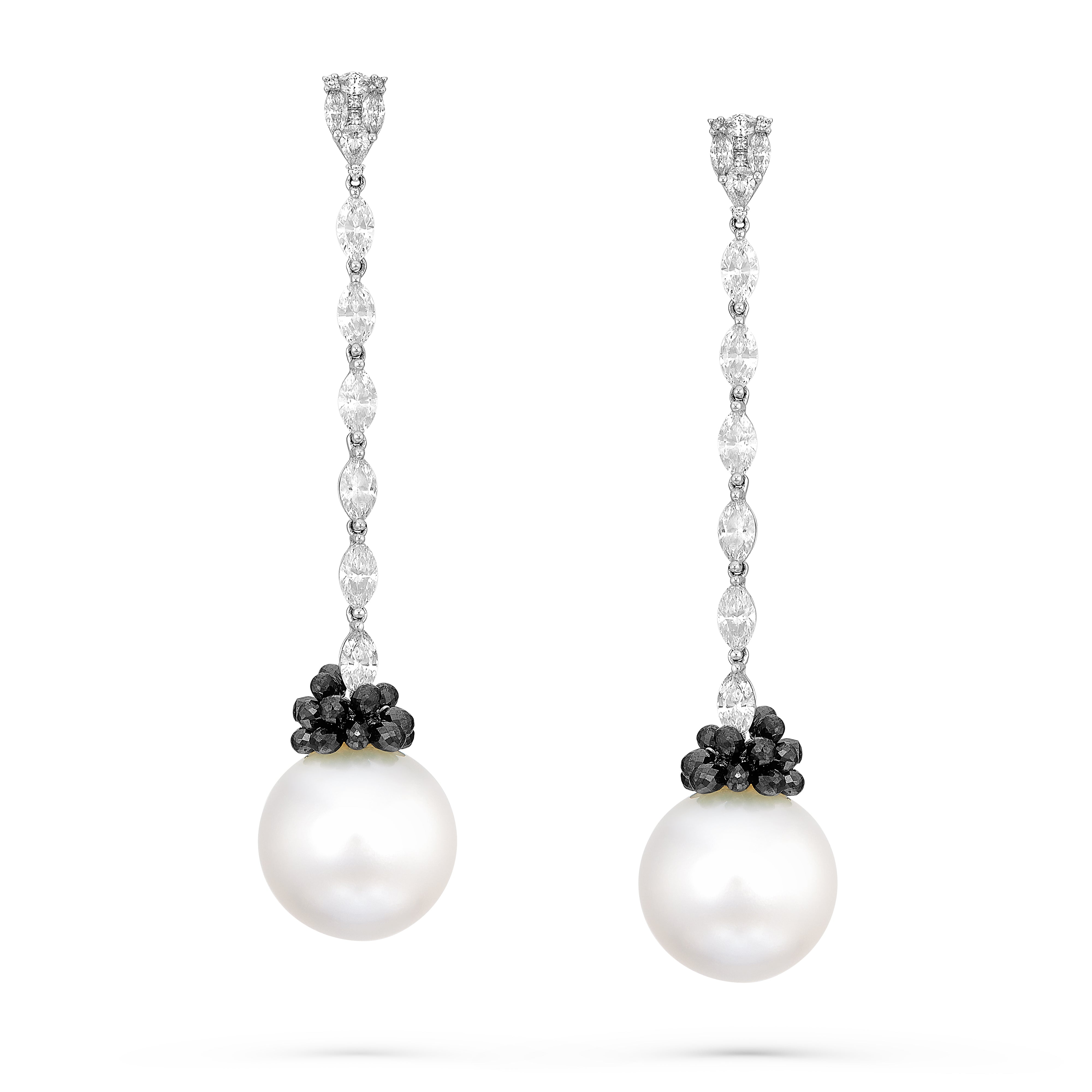 Earrings Iridescently Drops Black Diamond