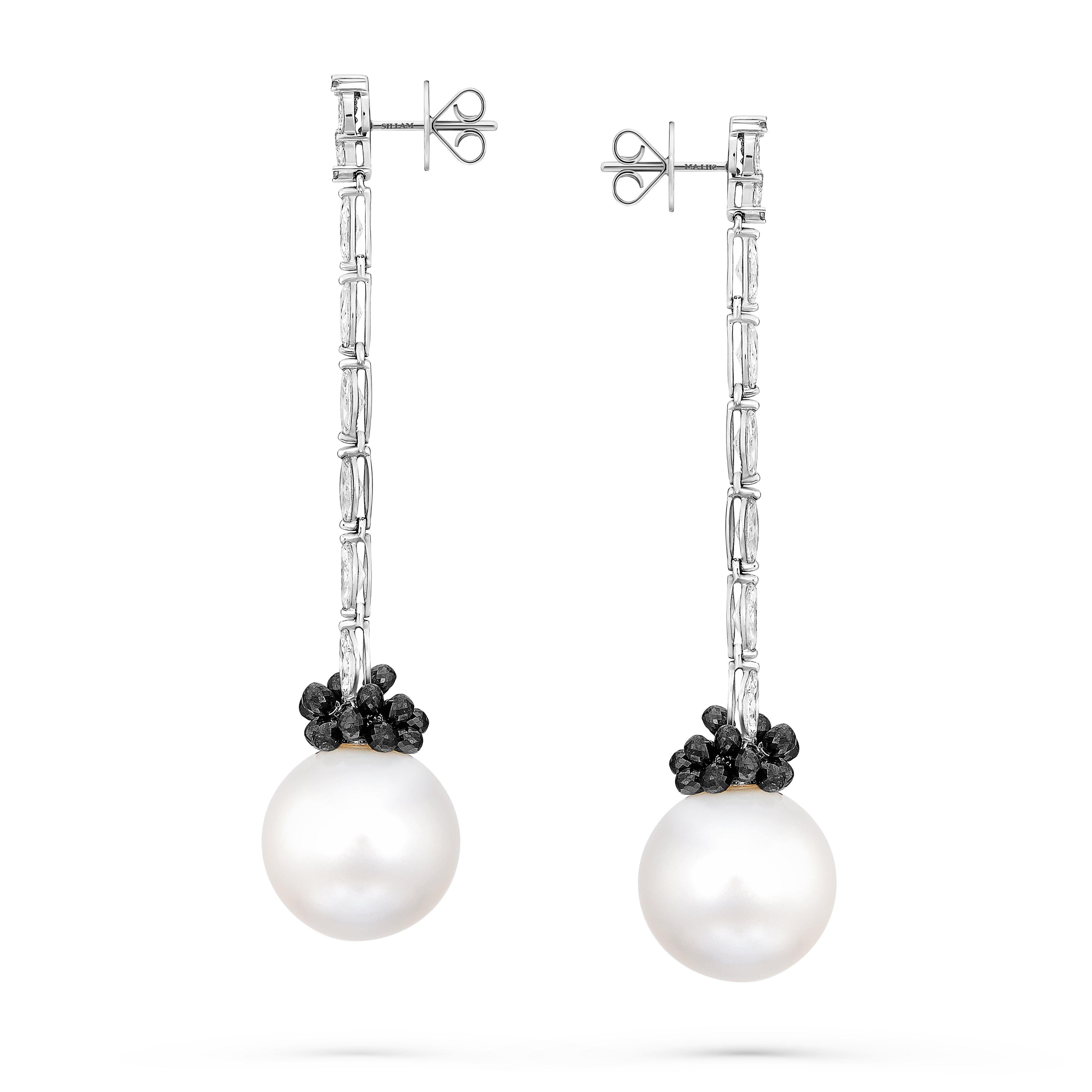 Earrings Iridescently Drops Black Diamond