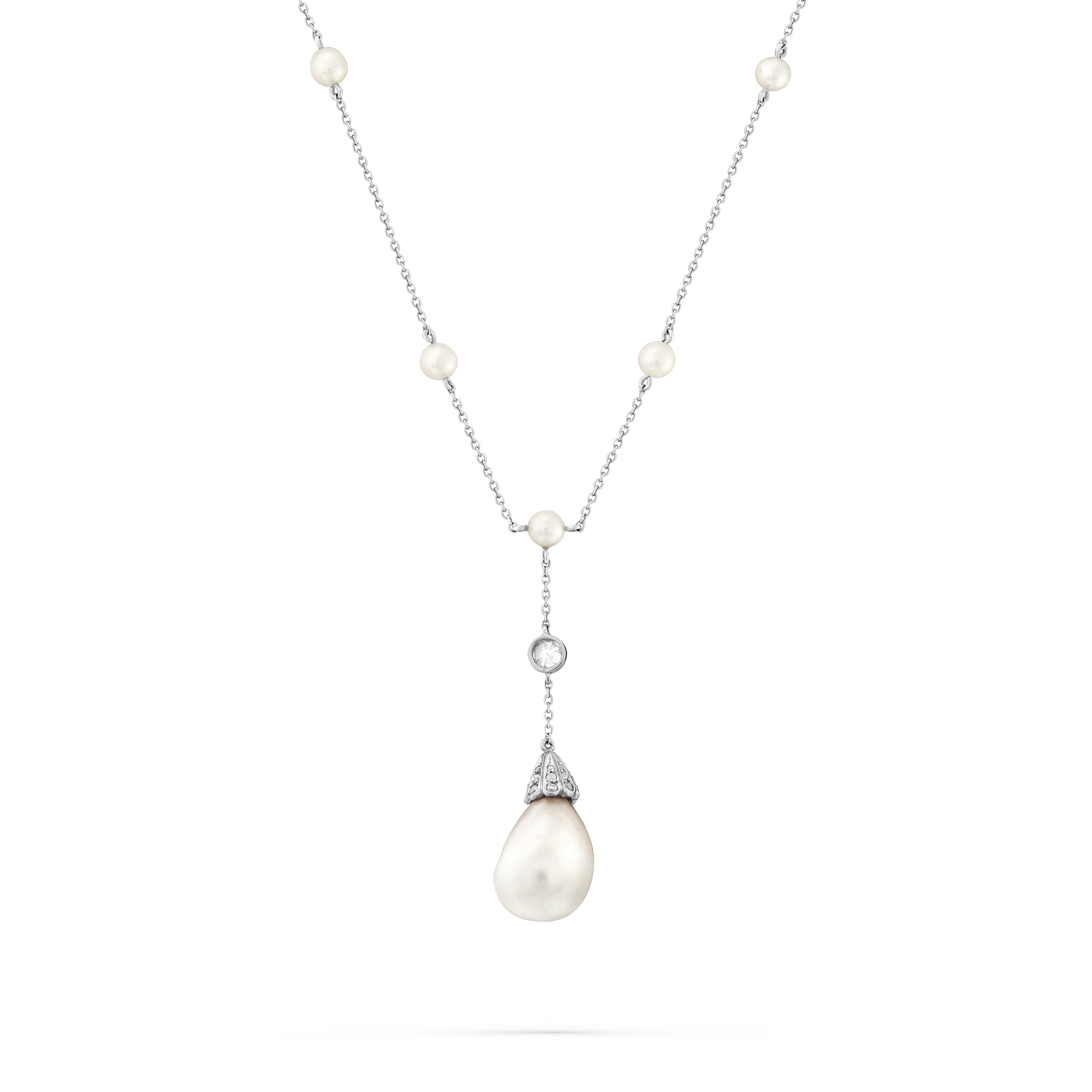 Necklace Platinum Natural Pearl
