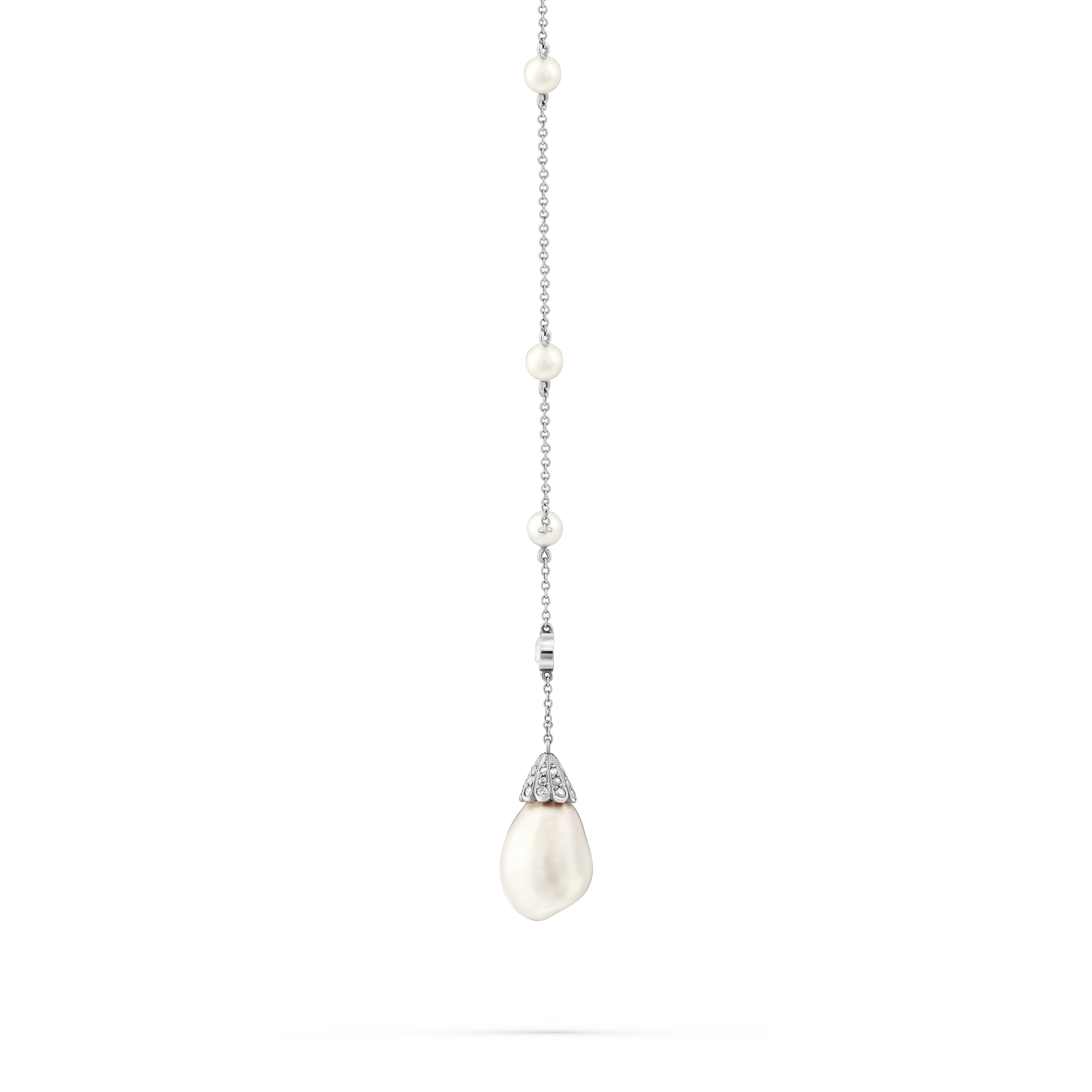 Necklace Platinum Natural Pearl