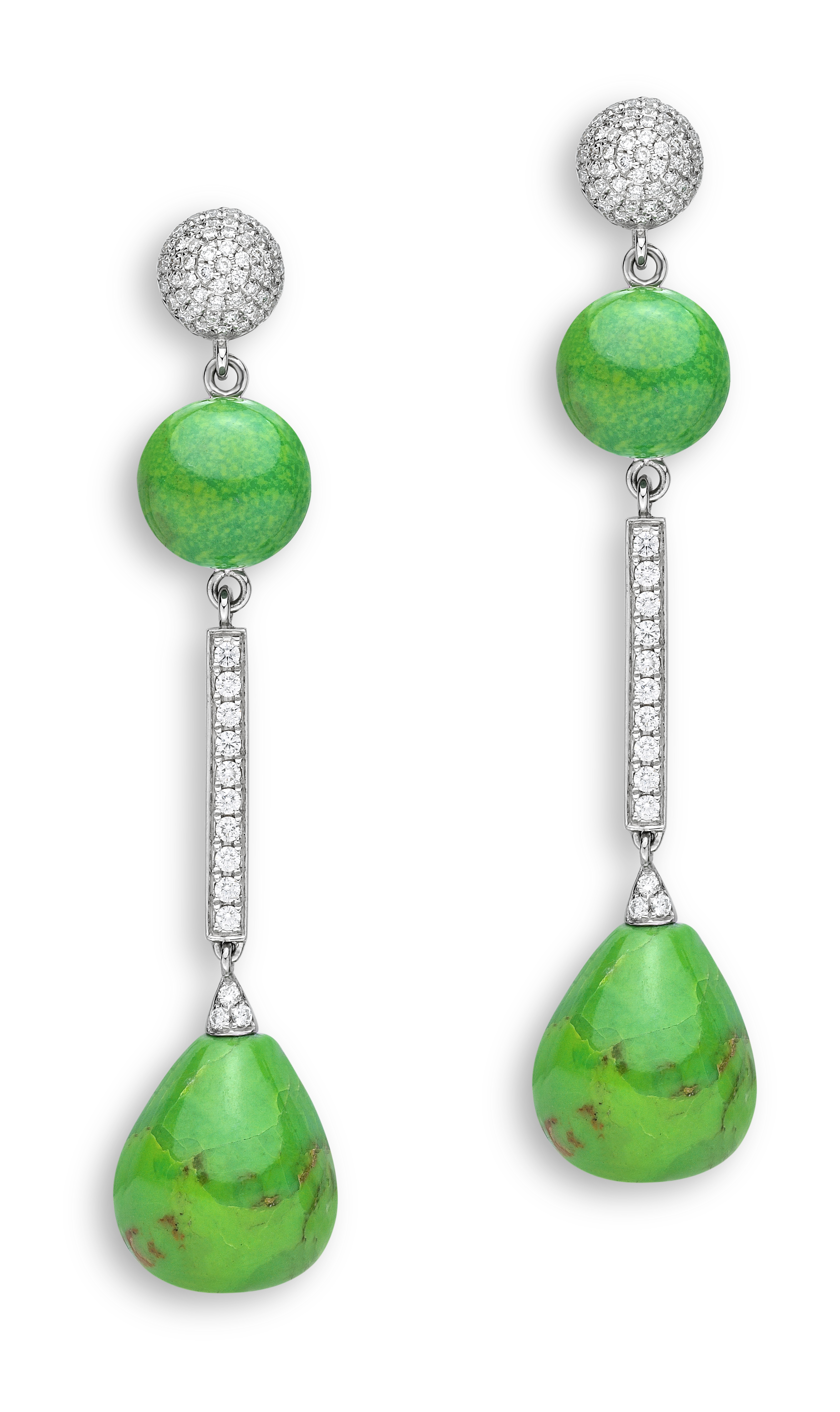 Earrings Dot'n Drop Green Turquoise