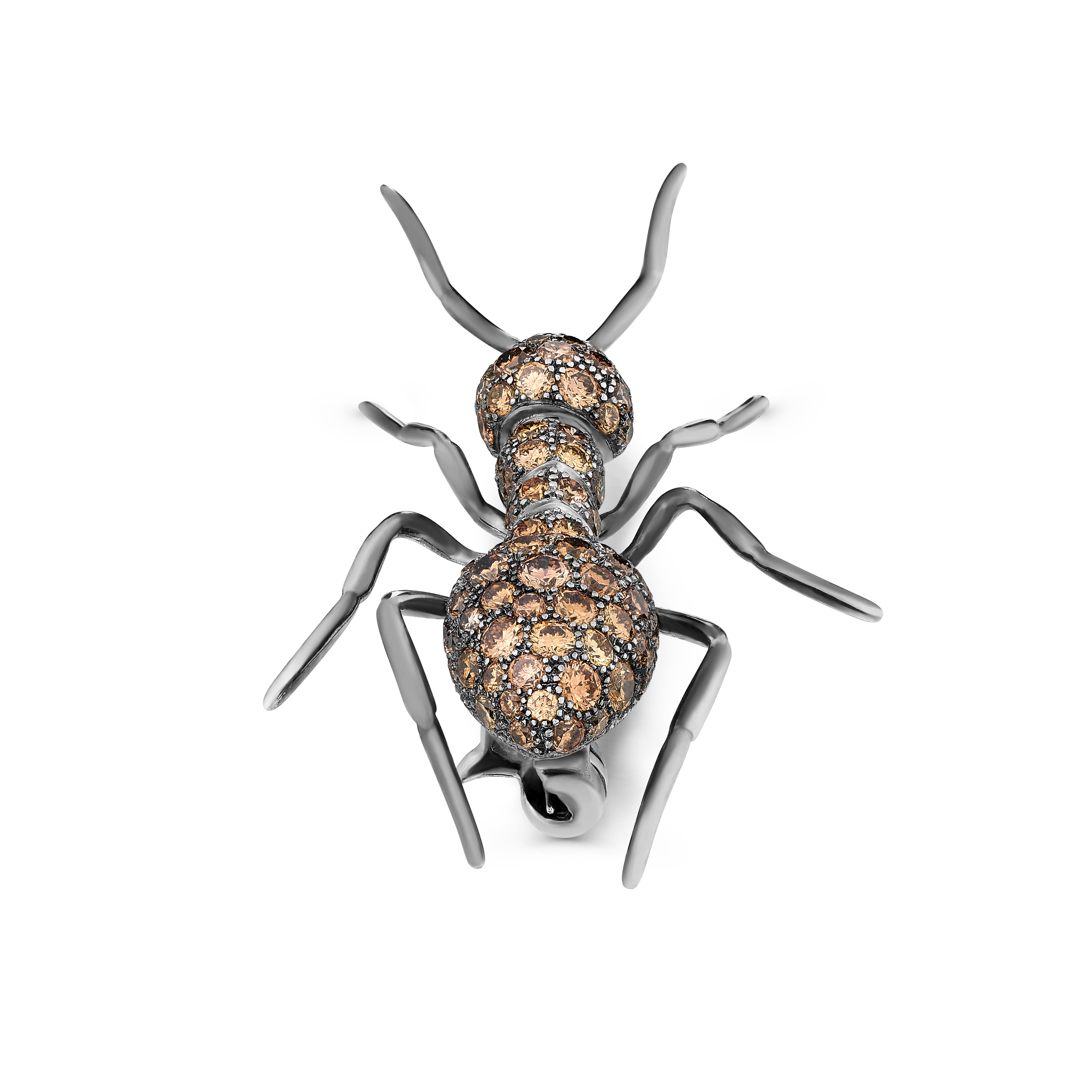 Brooch Ant Brown Diamond