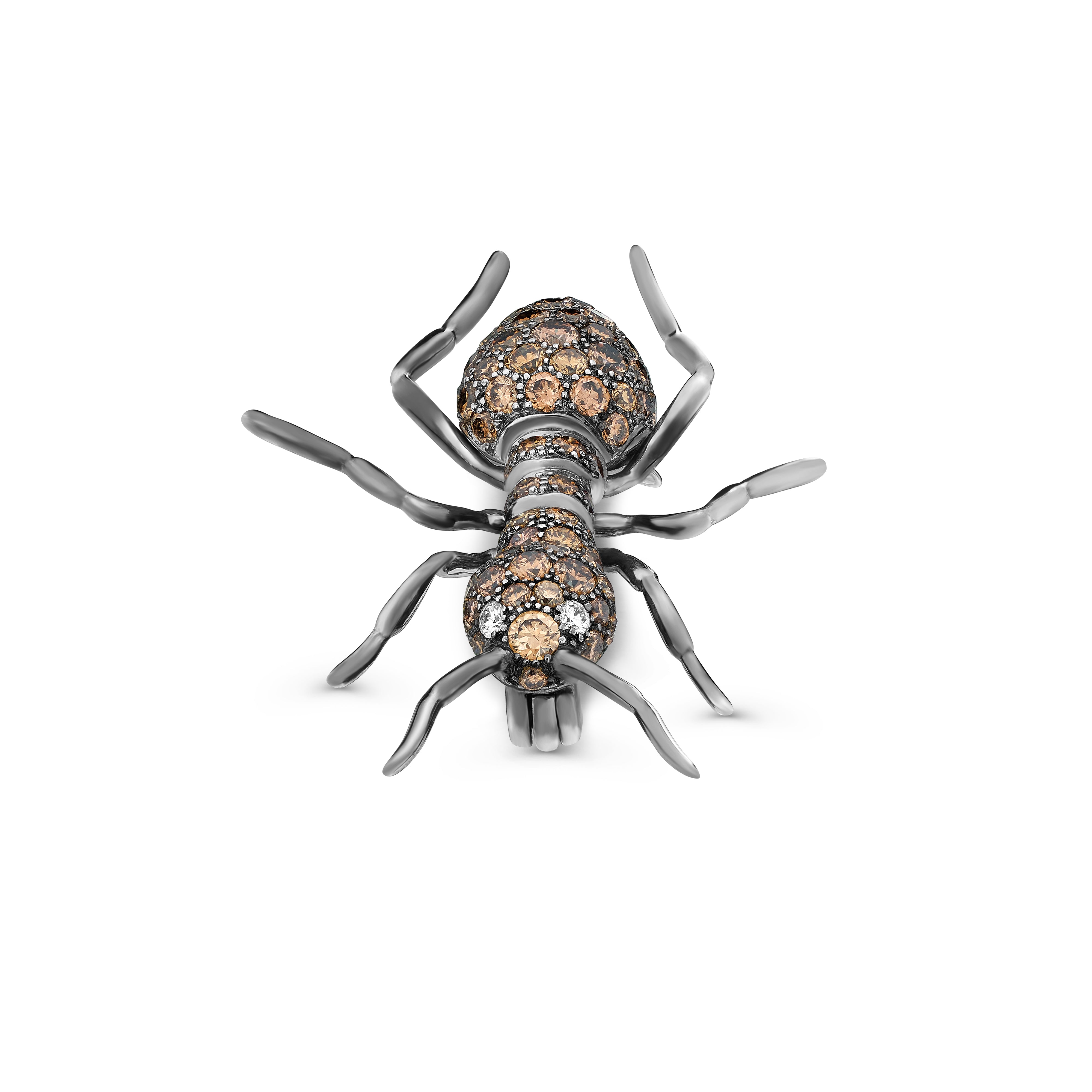 Brooch Ant Brown Diamond