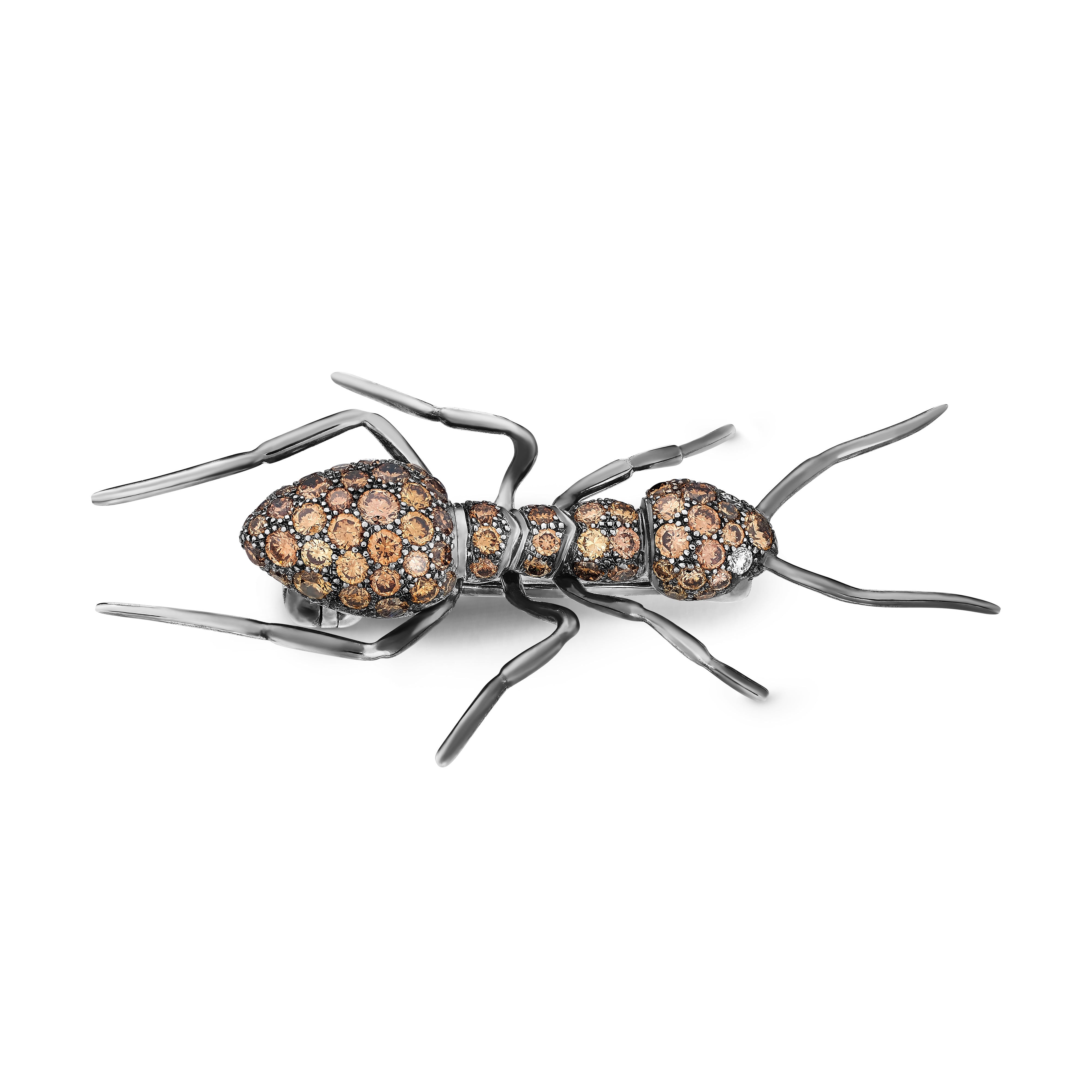 Brooch Ant Brown Diamond