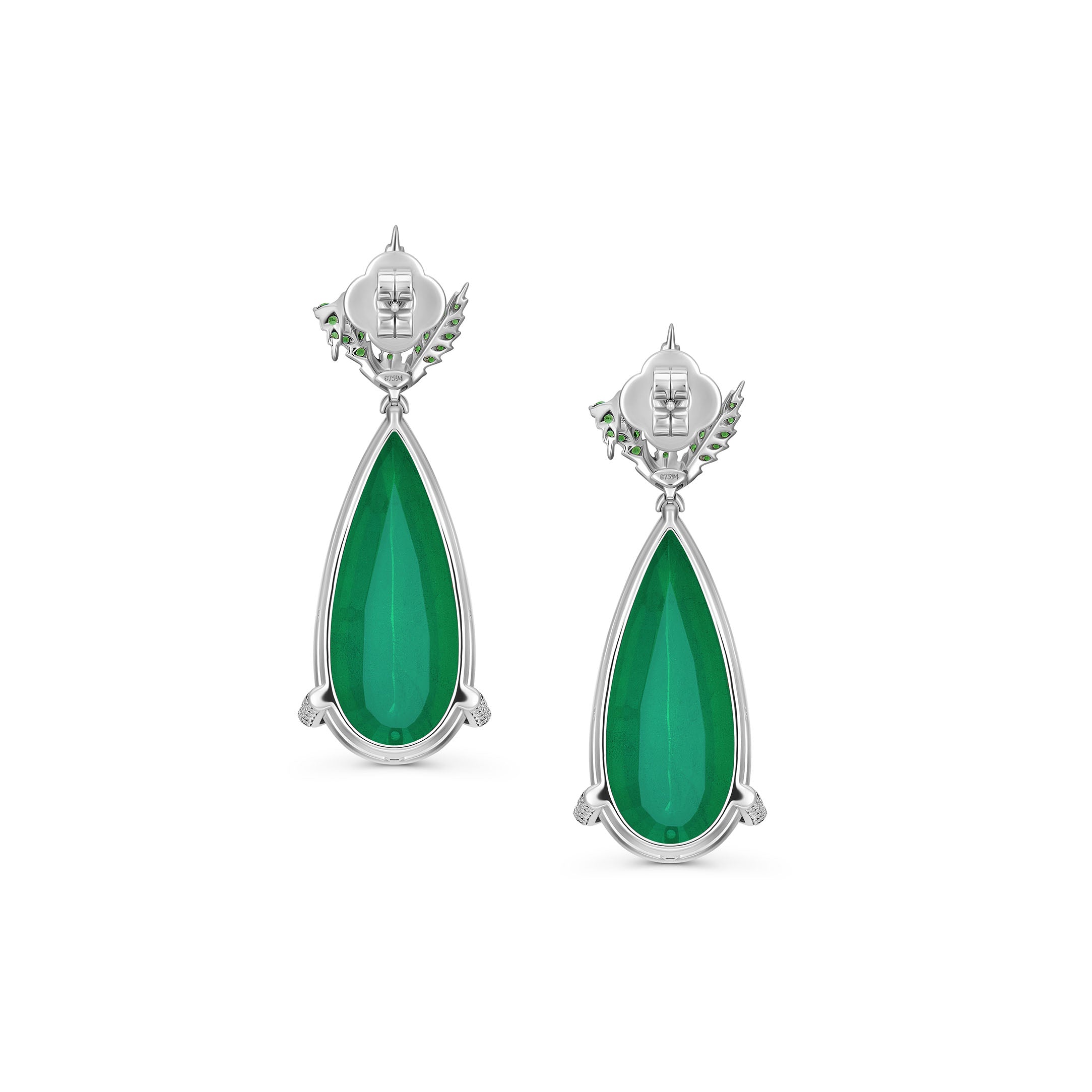 Earrings Leaf Green Topaz