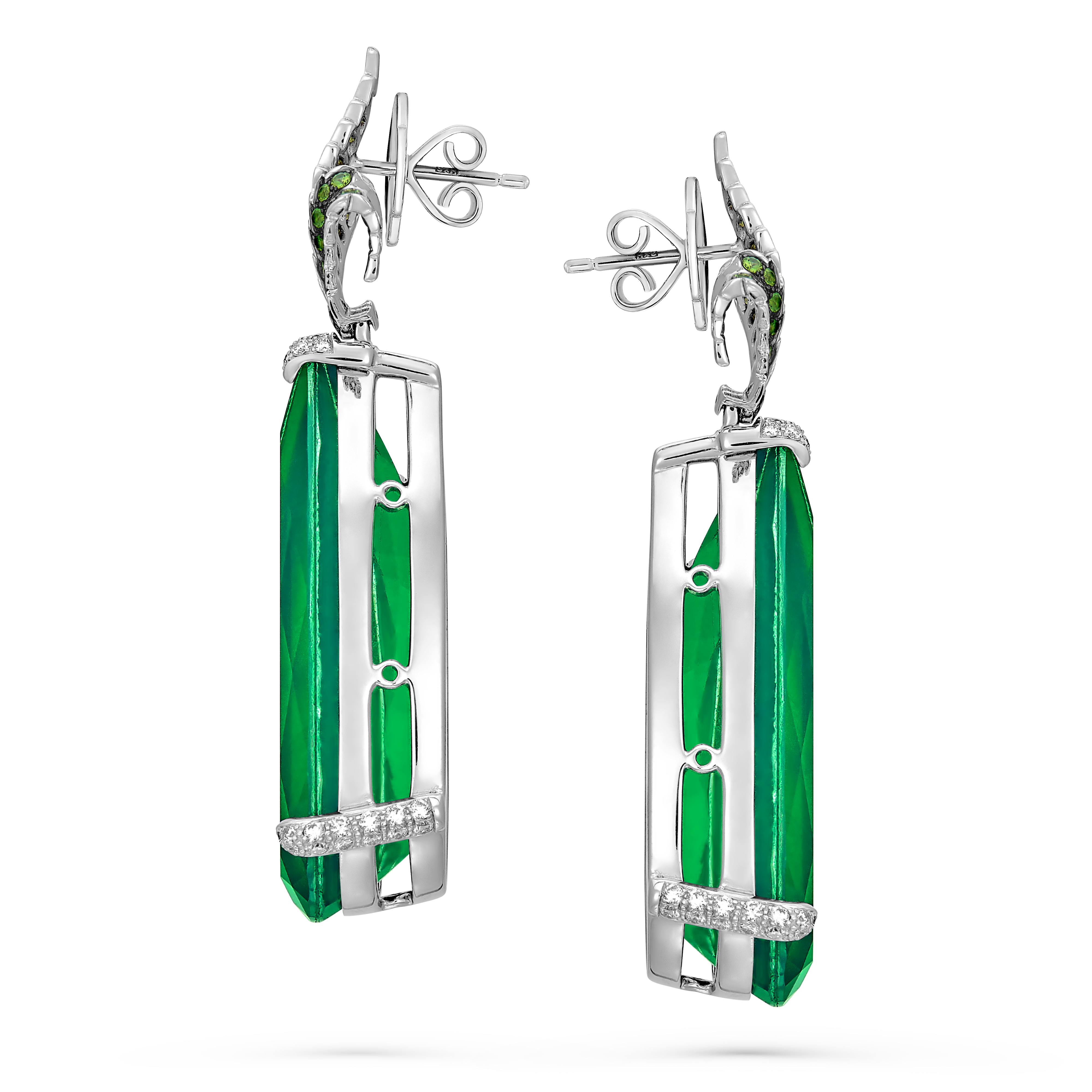 Earrings Leaf Green Topaz