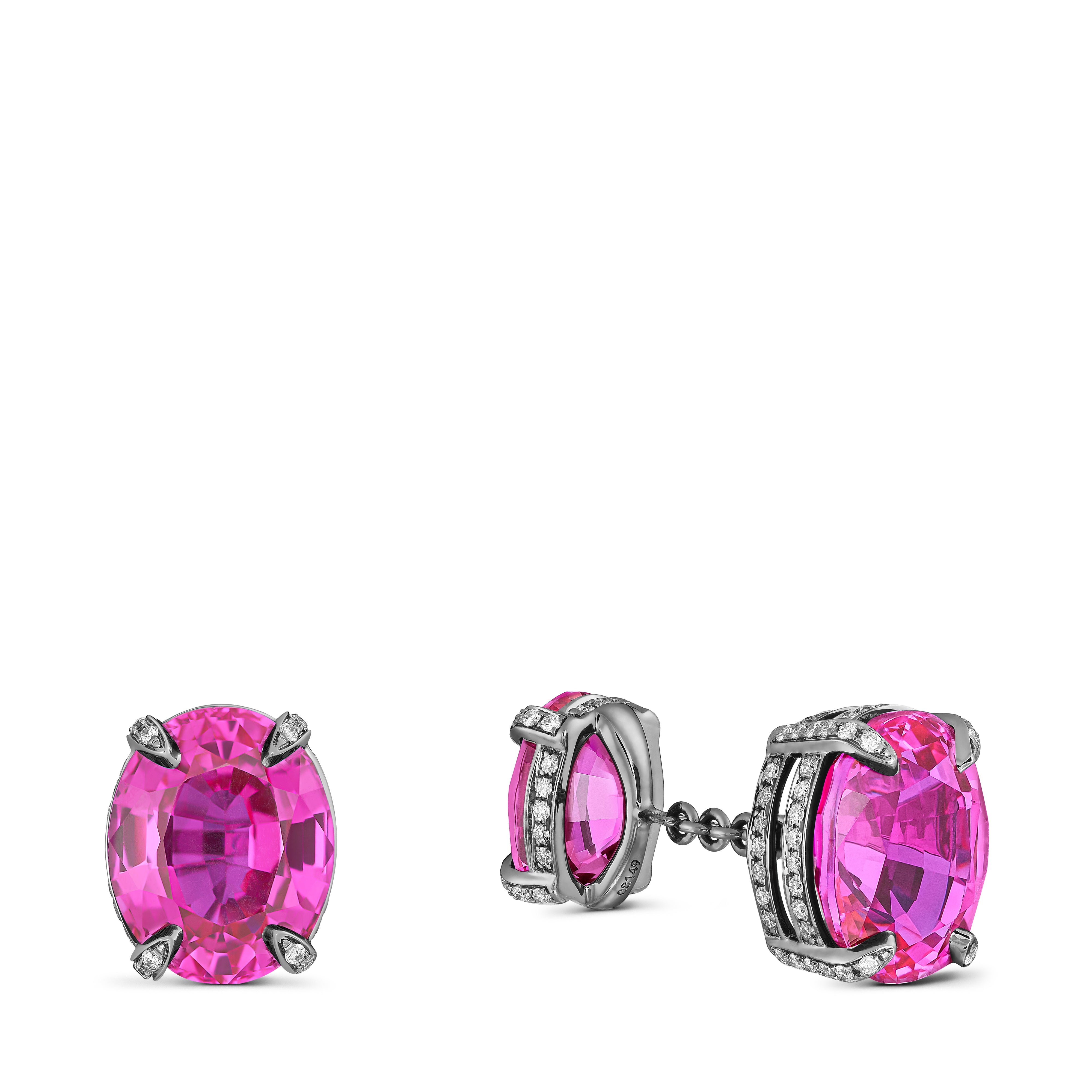 Cufflinks Rocky Reflection Pink Sapphire