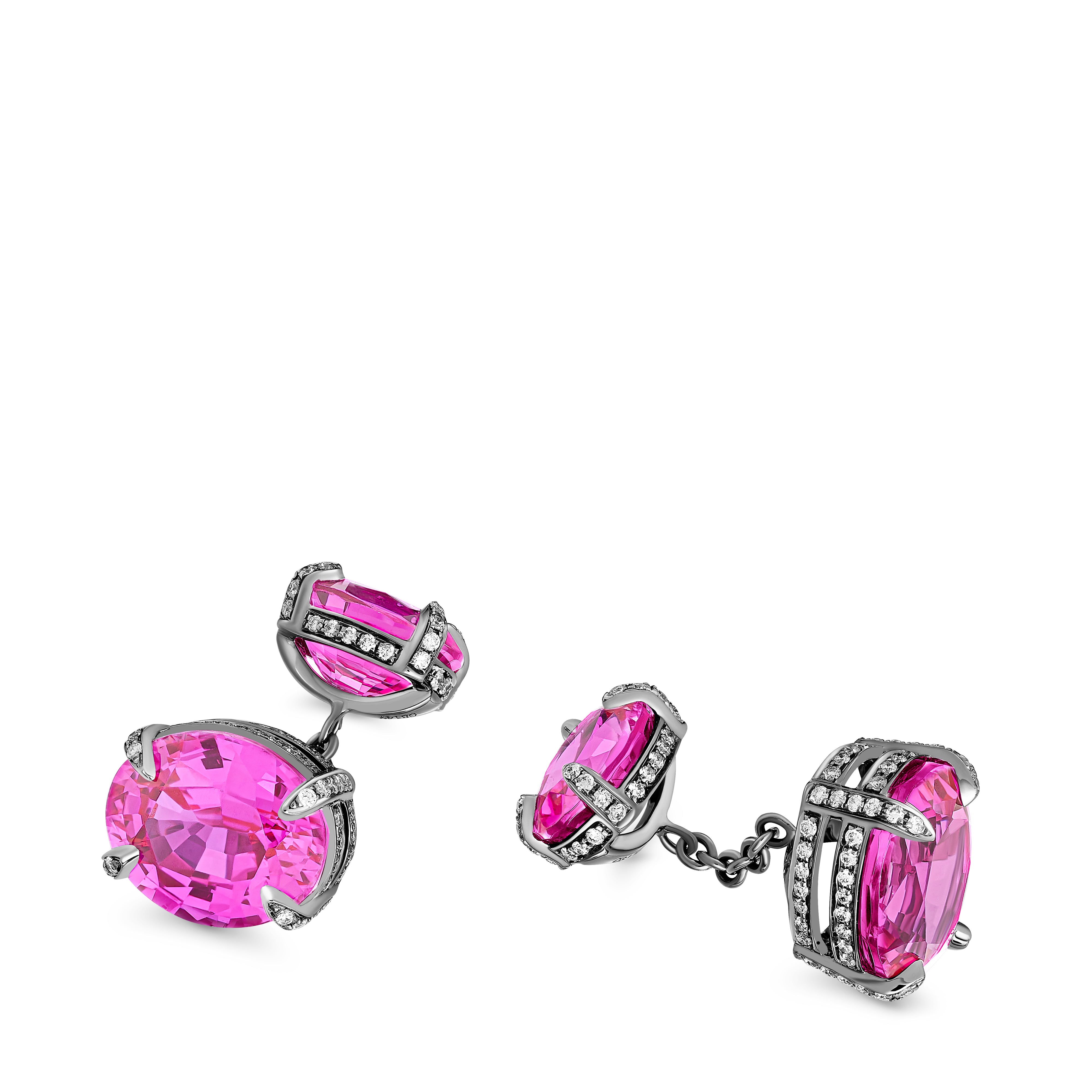 Cufflinks Rocky Reflection Pink Sapphire