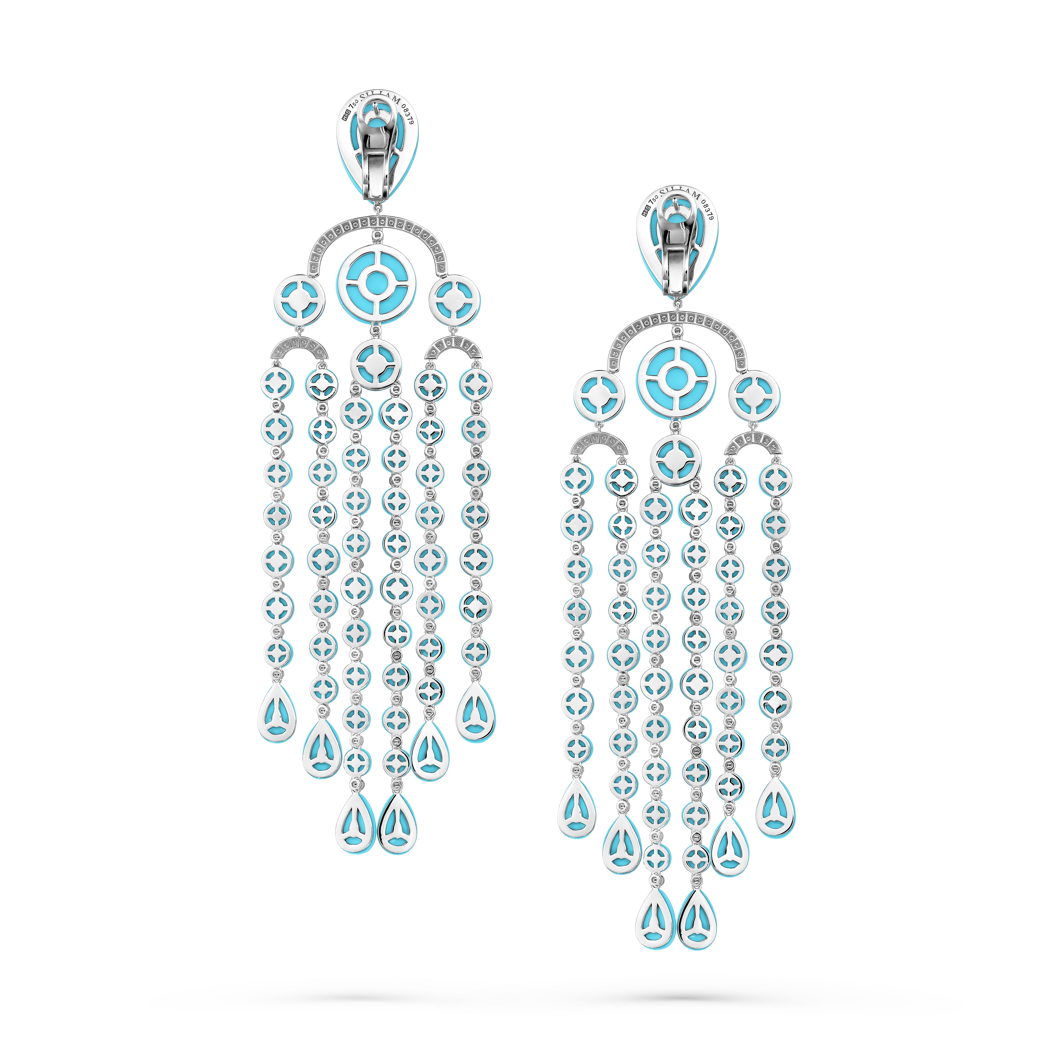 Earrings Chandelier Blue Turquoise Long