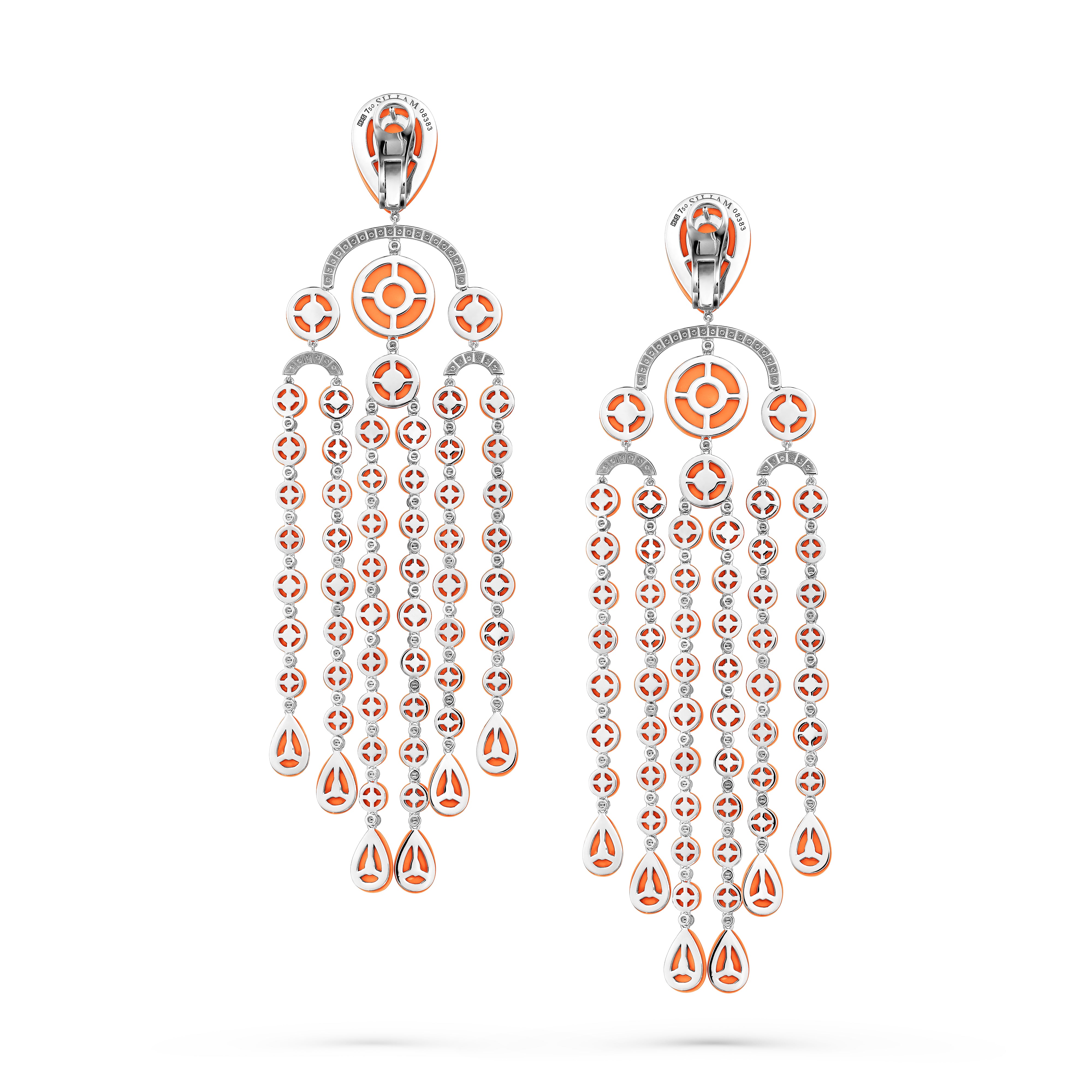 Earrings Chandelier Coral Long