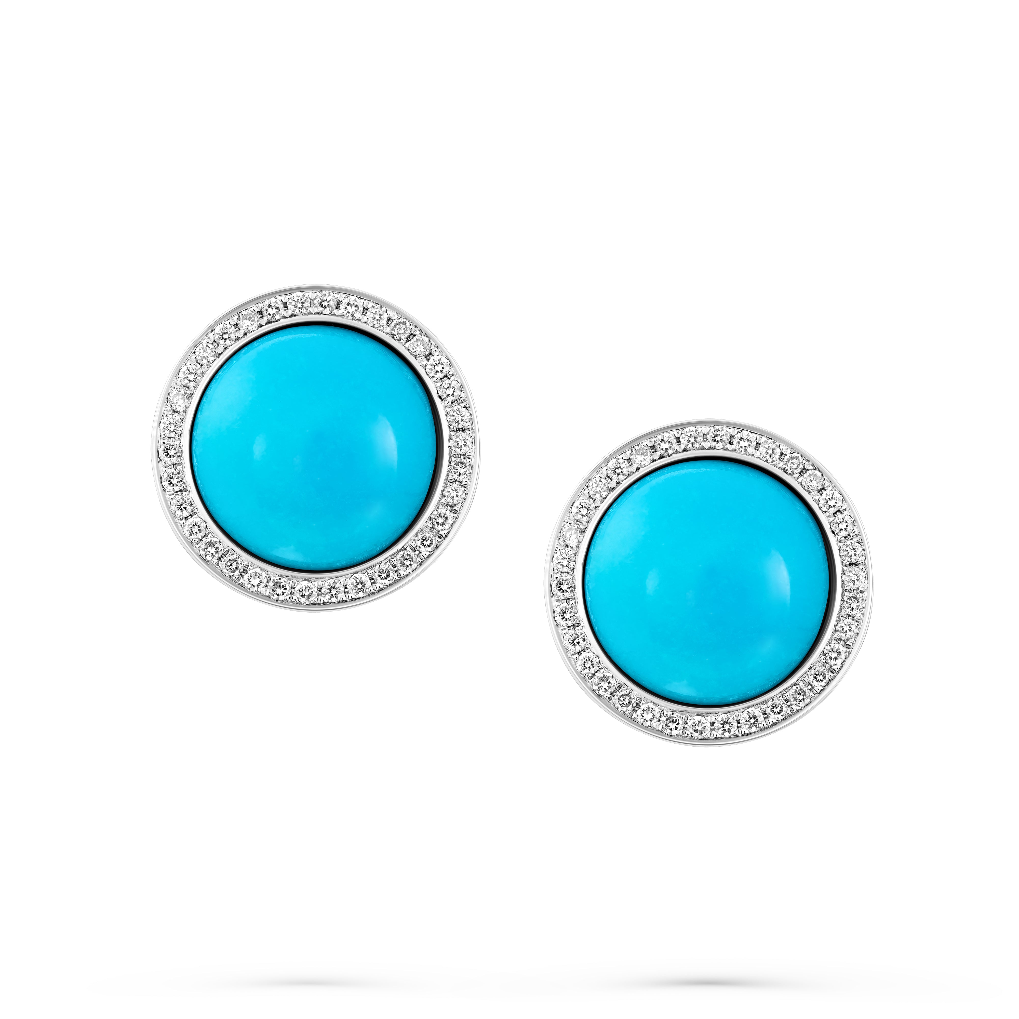 Earrings Round Blue Turquoise