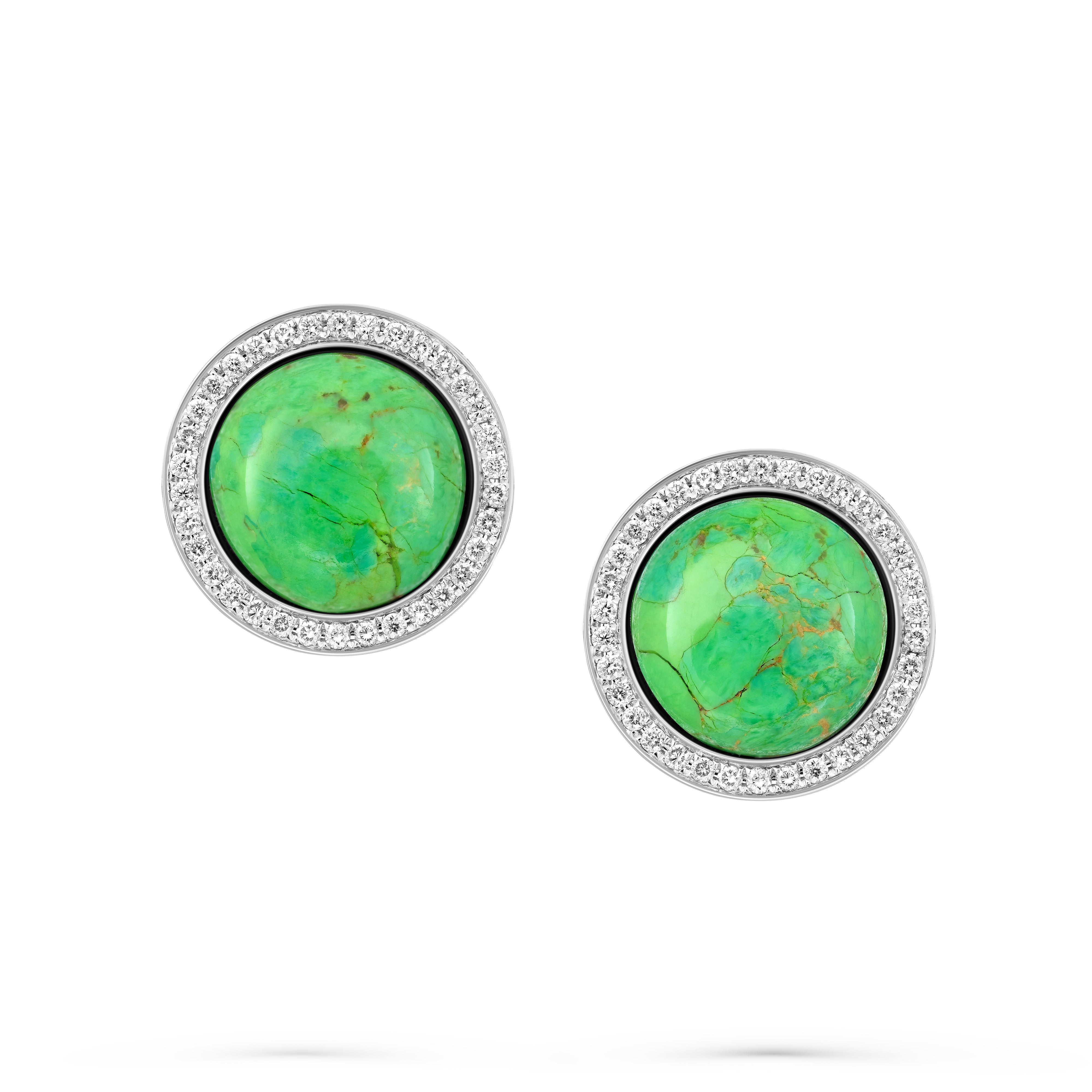 Earrings Round Green Turquoise