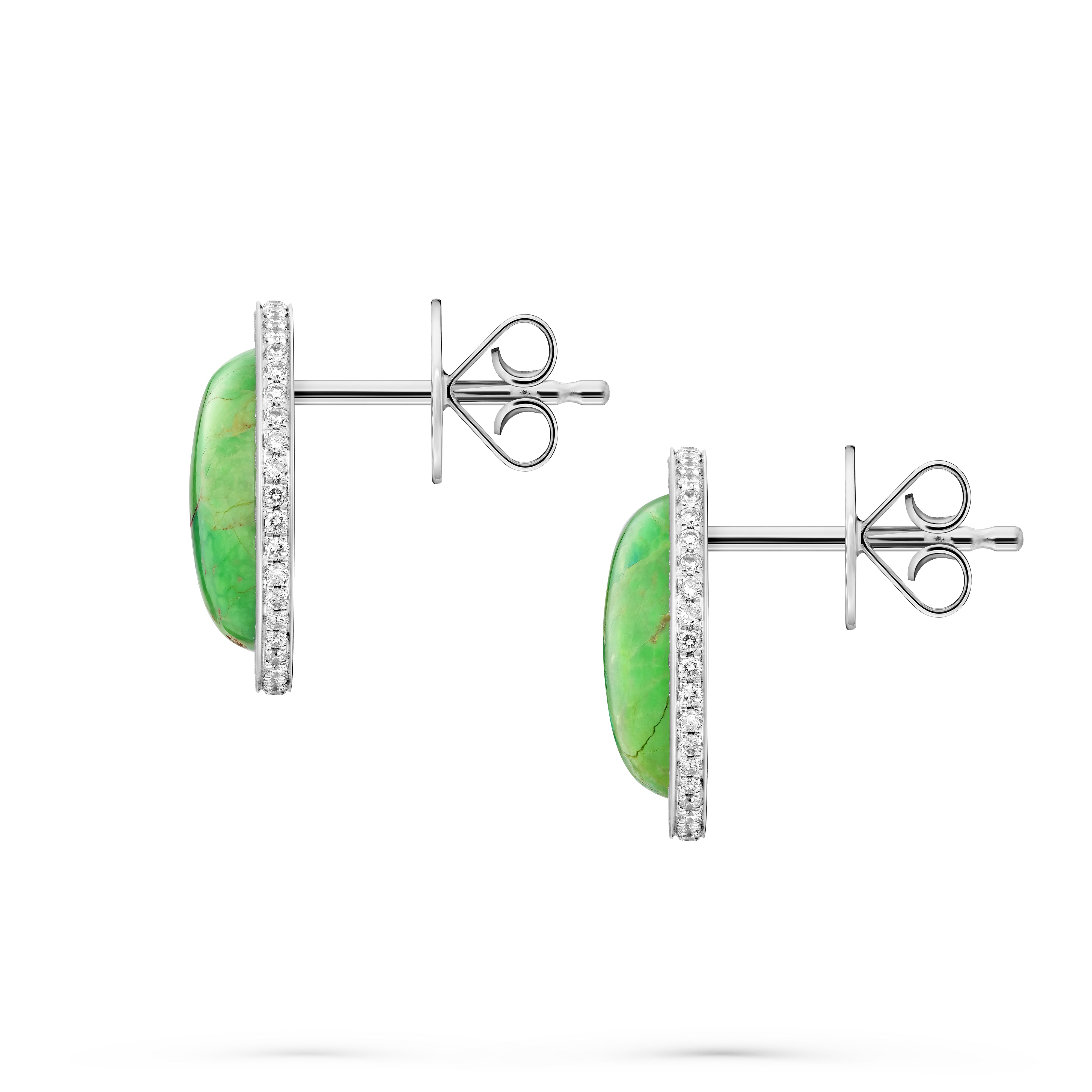 Earrings Round Green Turquoise