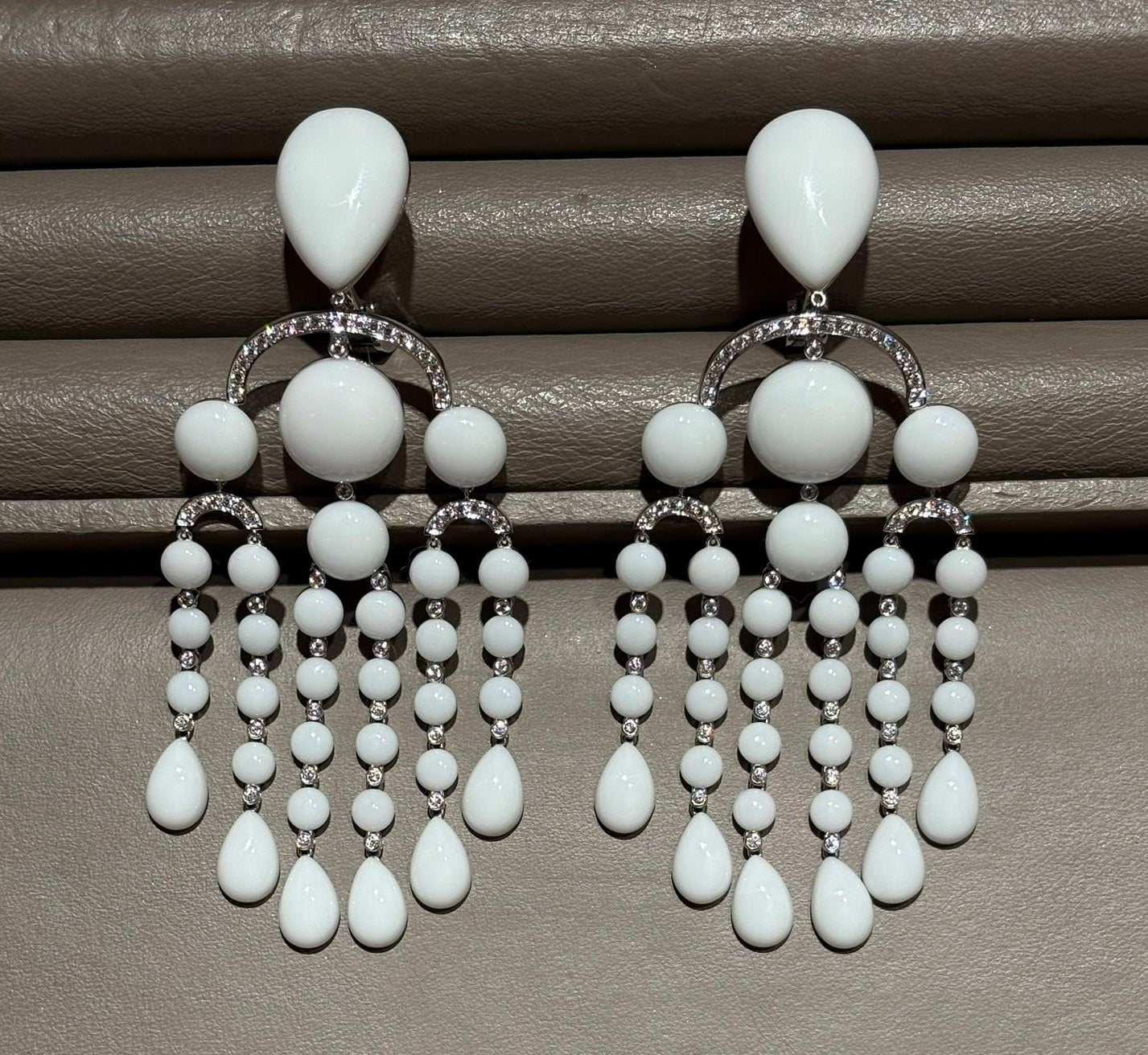 Earrings Chandelier White Onyx
