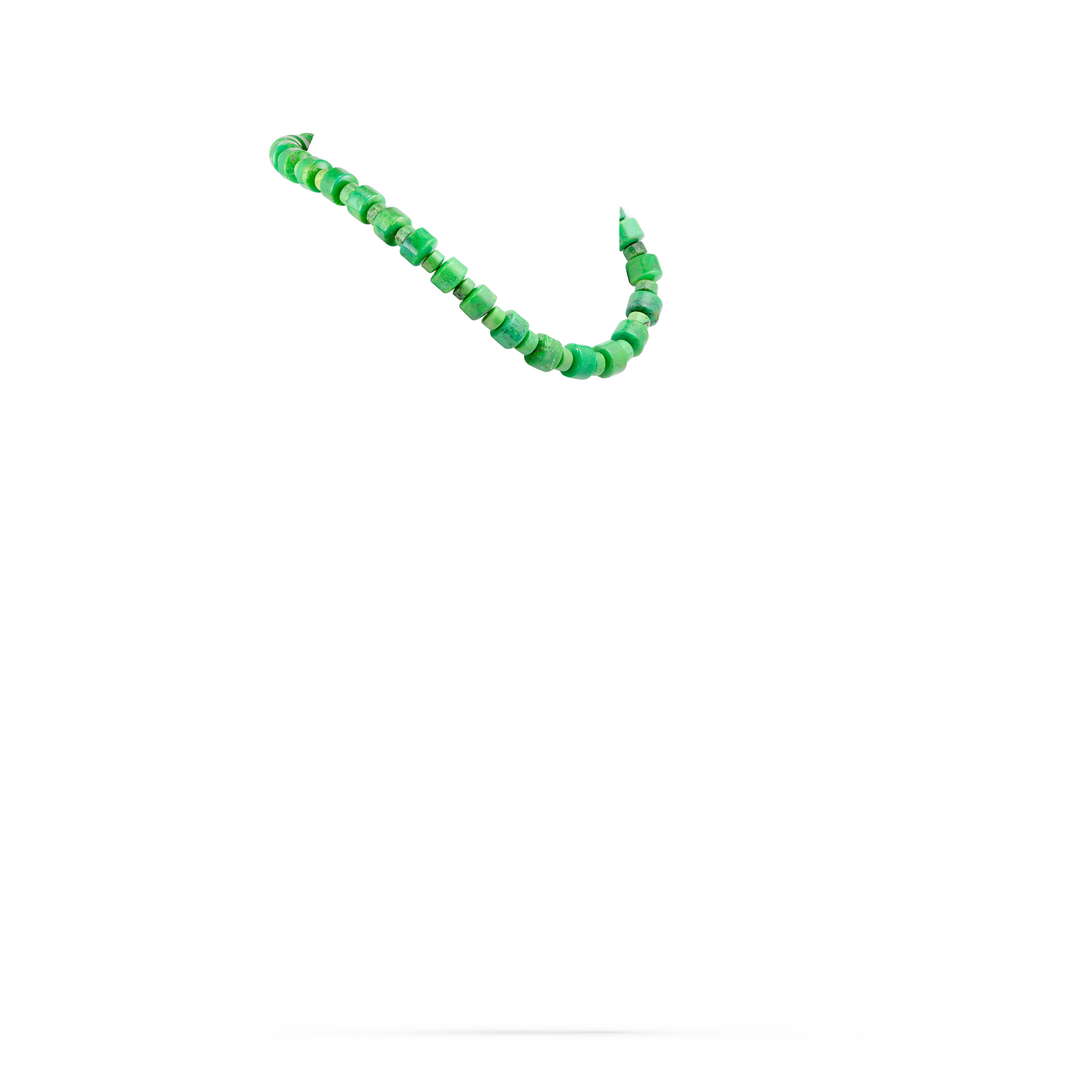 Necklace Barrel Green Turquoise