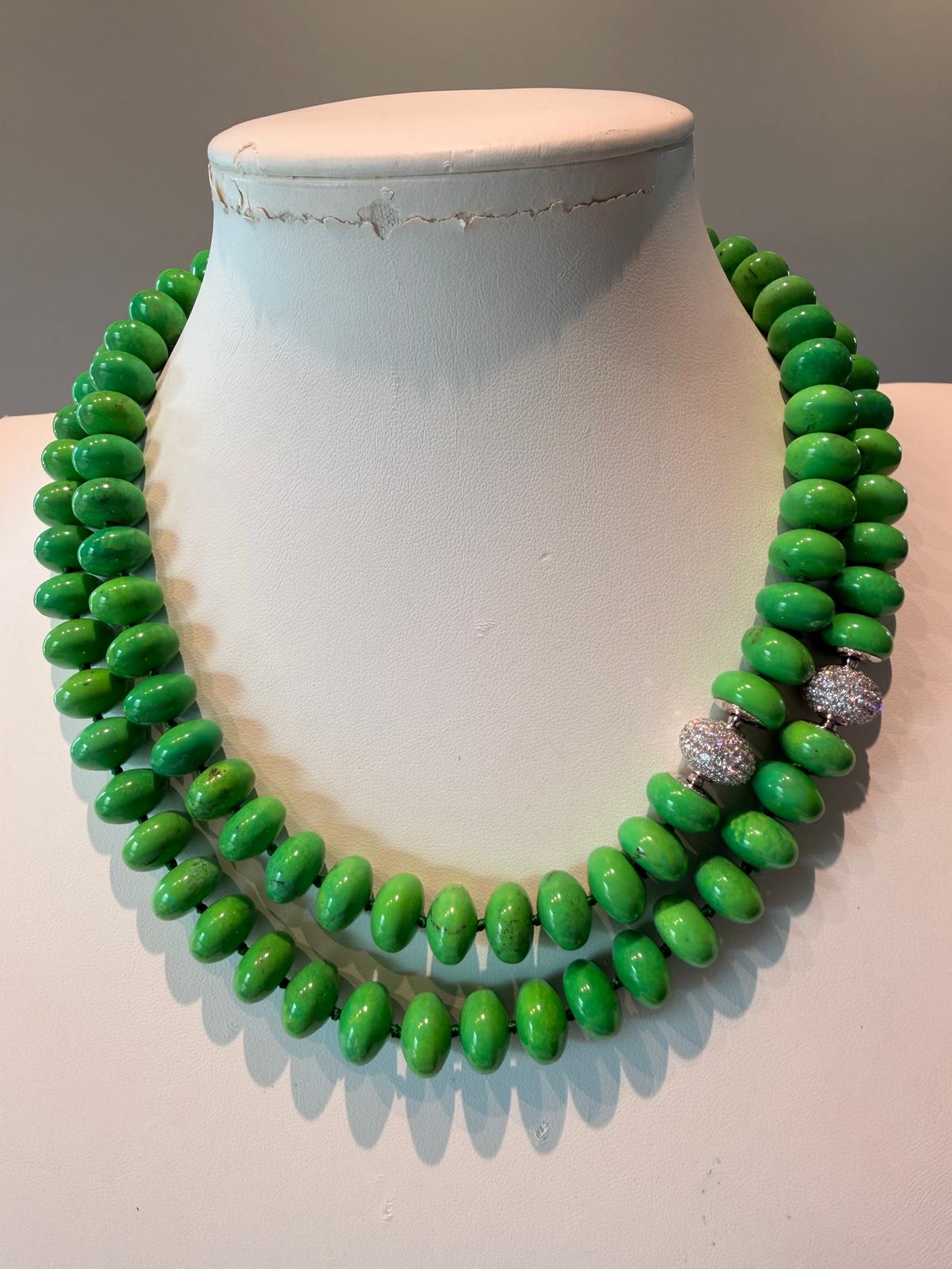 Necklace set Green Turquoise with bracelet