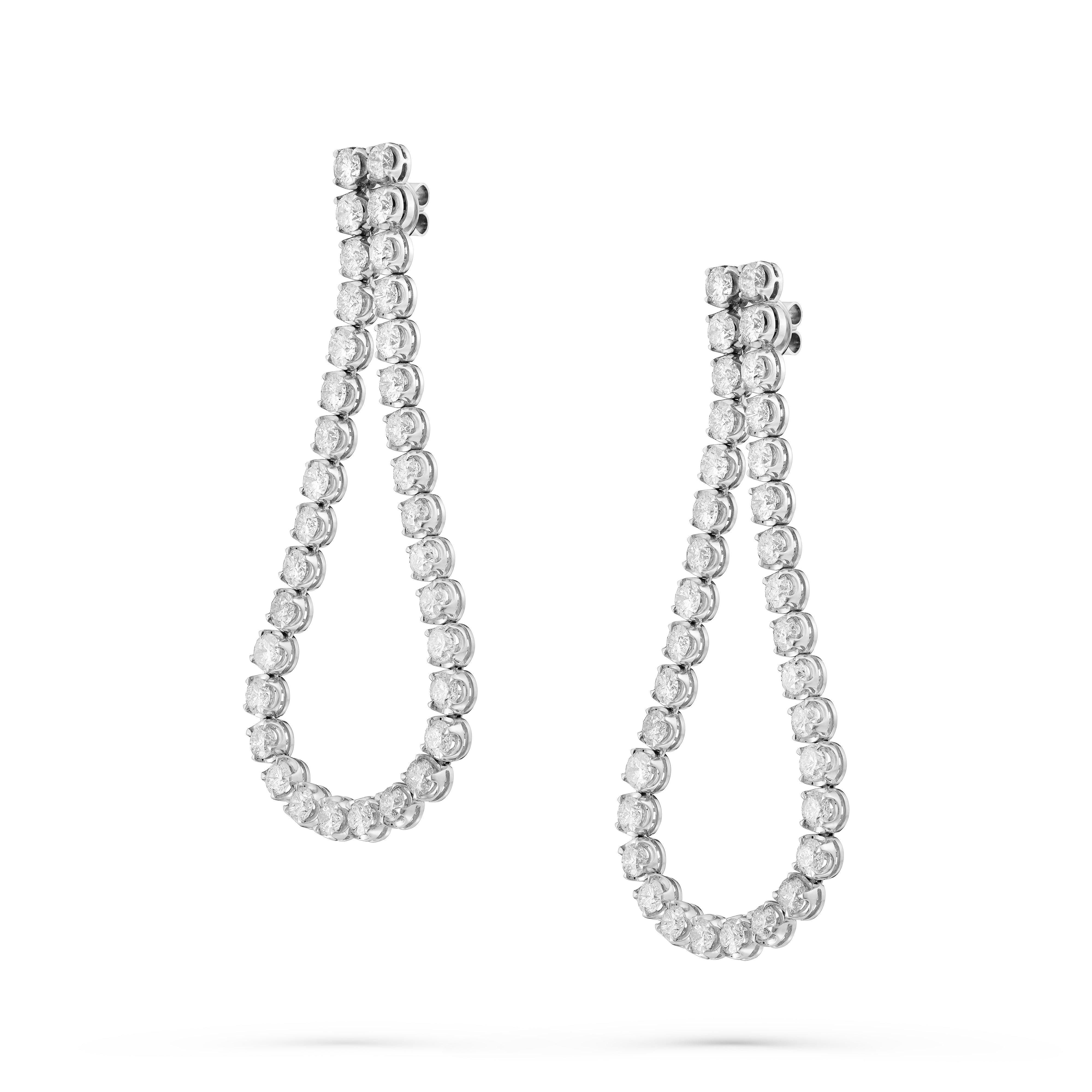 Earrings Loop of Diamonds