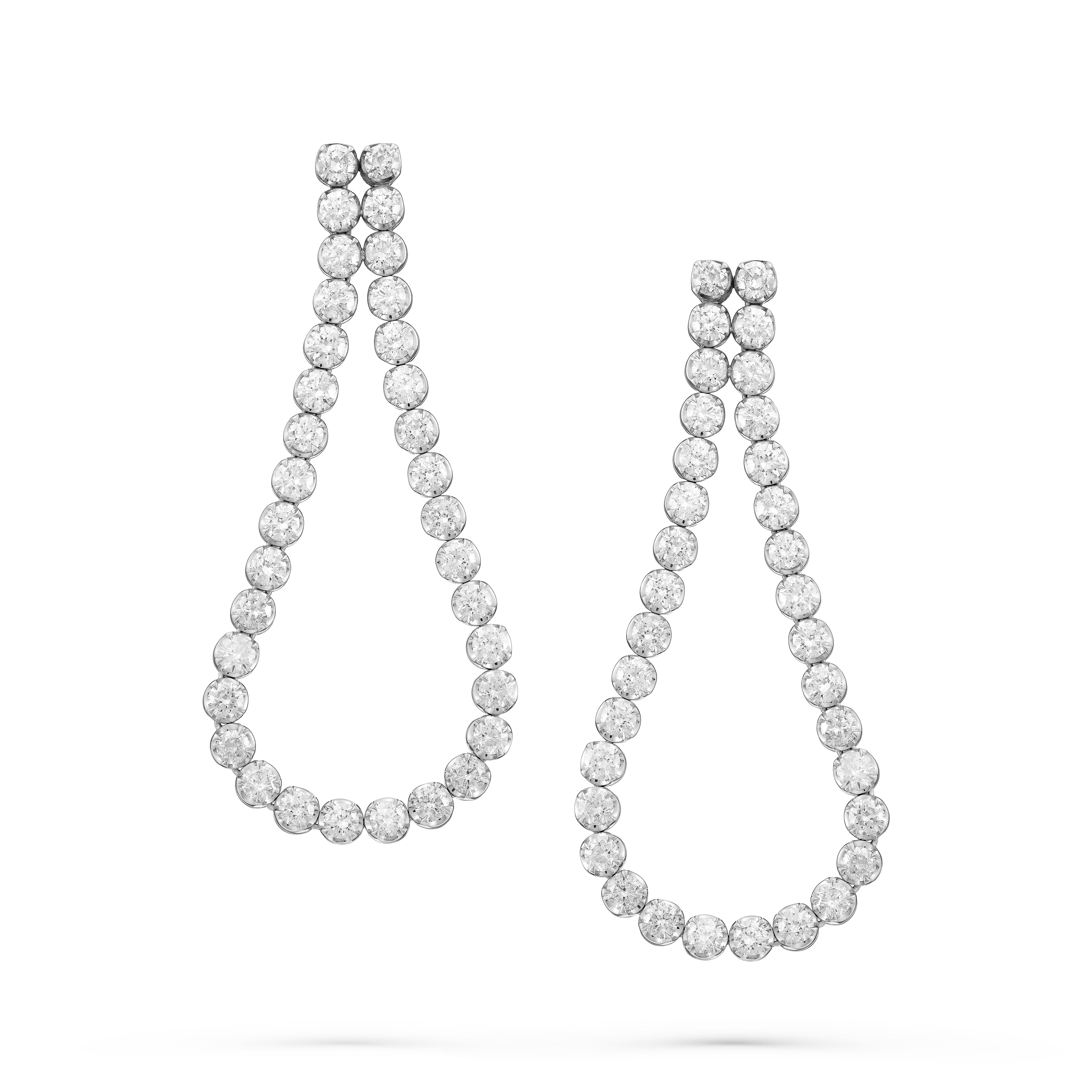 Earrings Loop of Diamonds