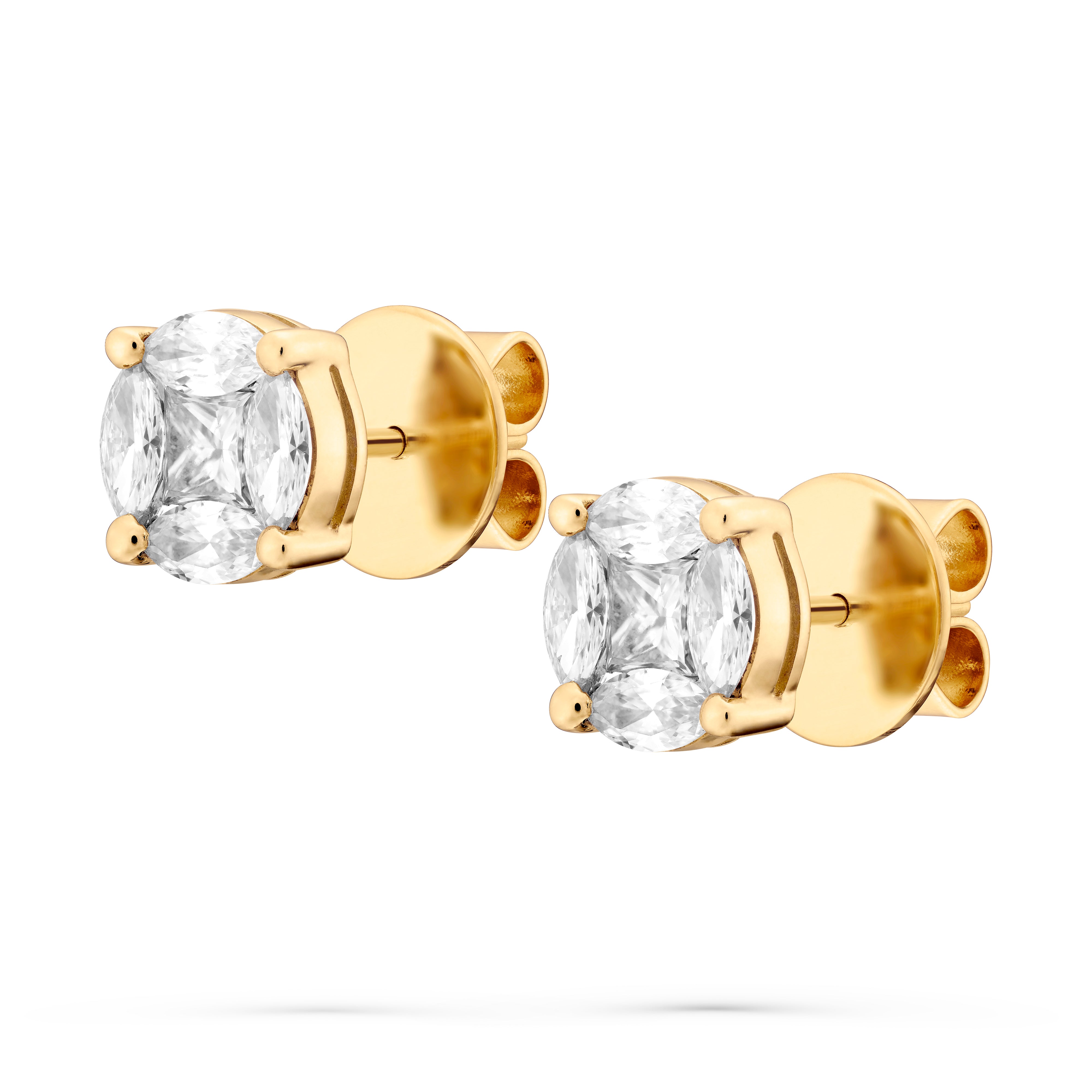 Earrings Pixie Dust "look like 2,00ct" Yellow Gold