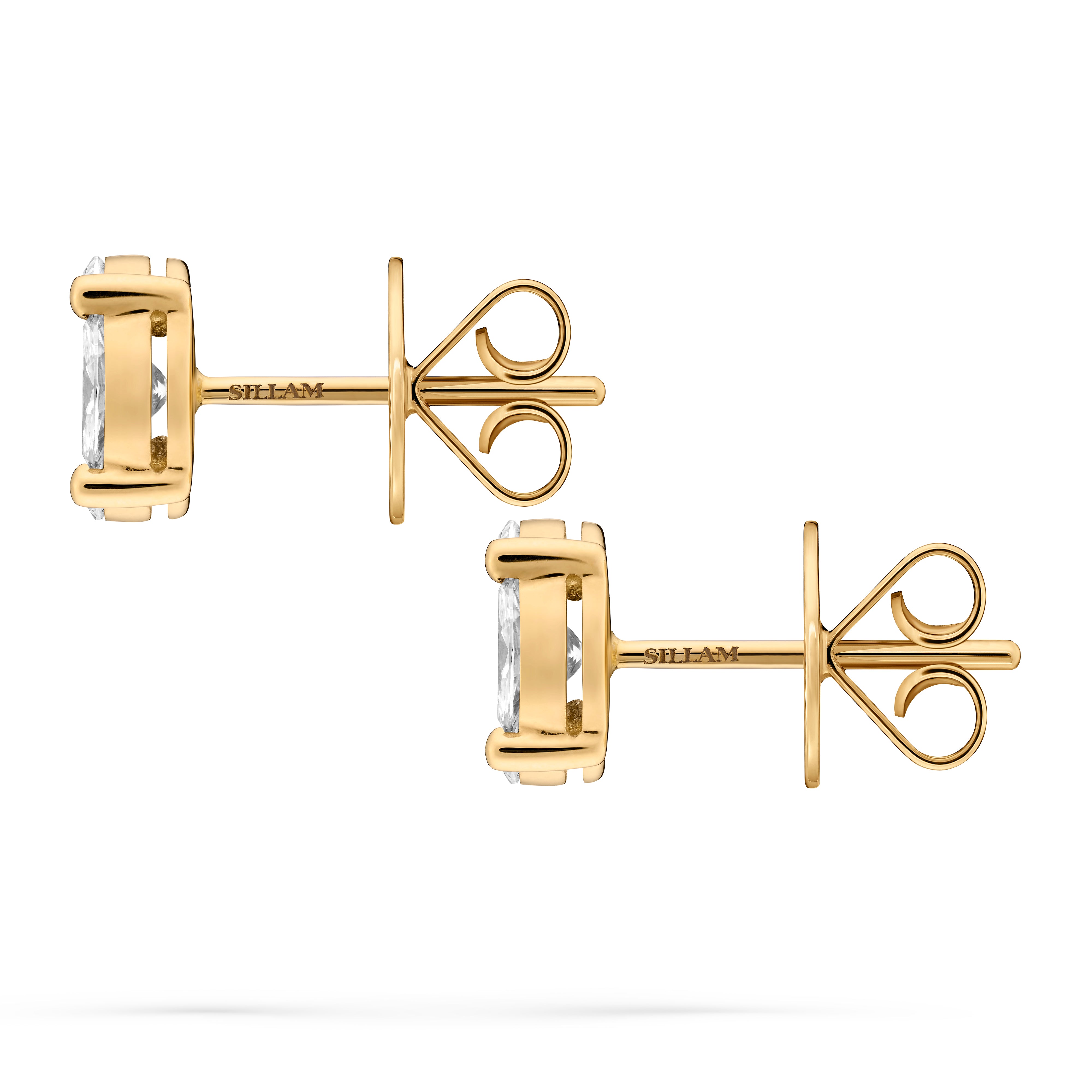 Earrings Pixie Dust "look like 2,00ct" Yellow Gold