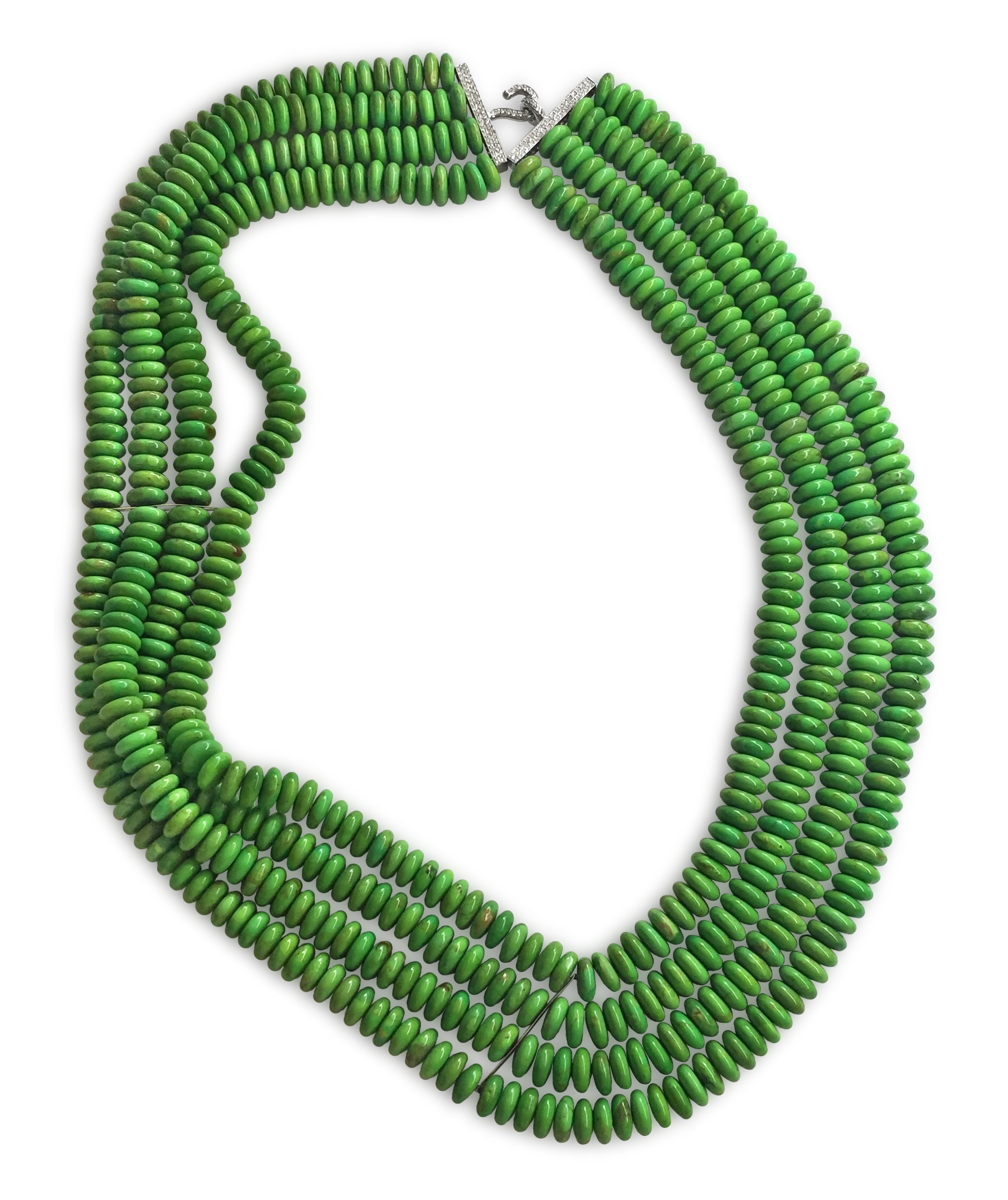 Necklace Green Turquoise 4 Rows