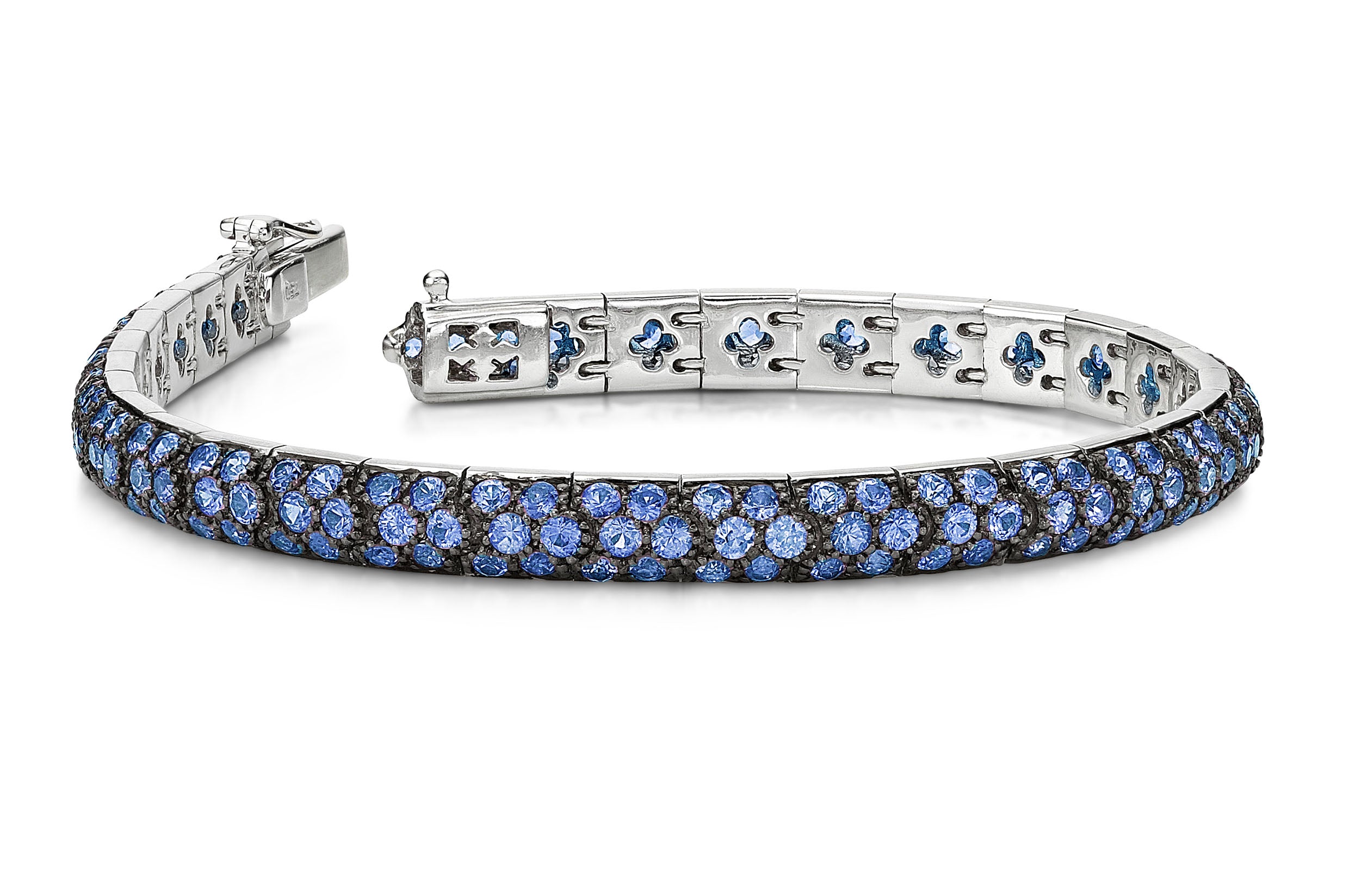 Bracelet Curved Pavé Blue Sapphire
