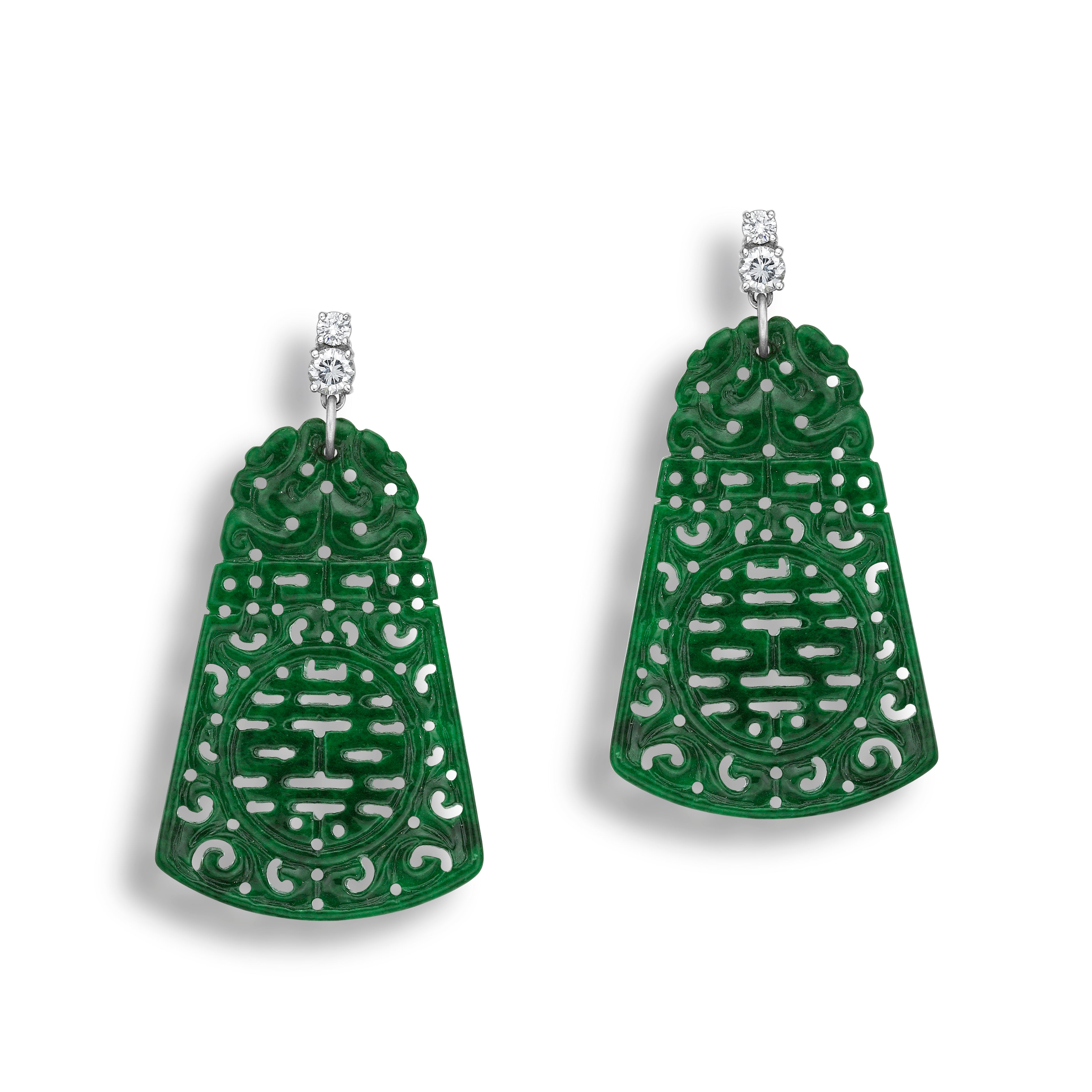 Earrings Jade Graved