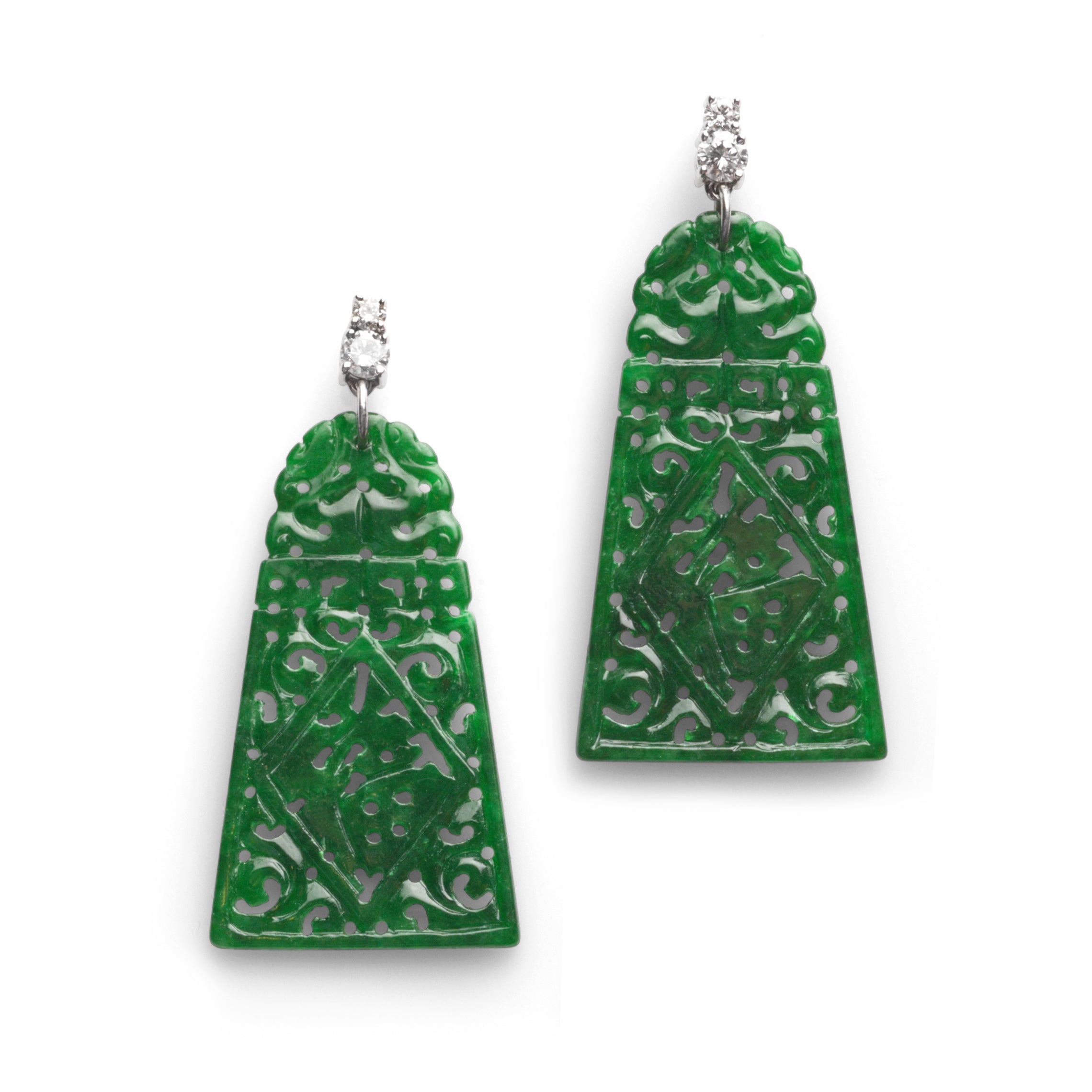 Earrings Jade Graved
