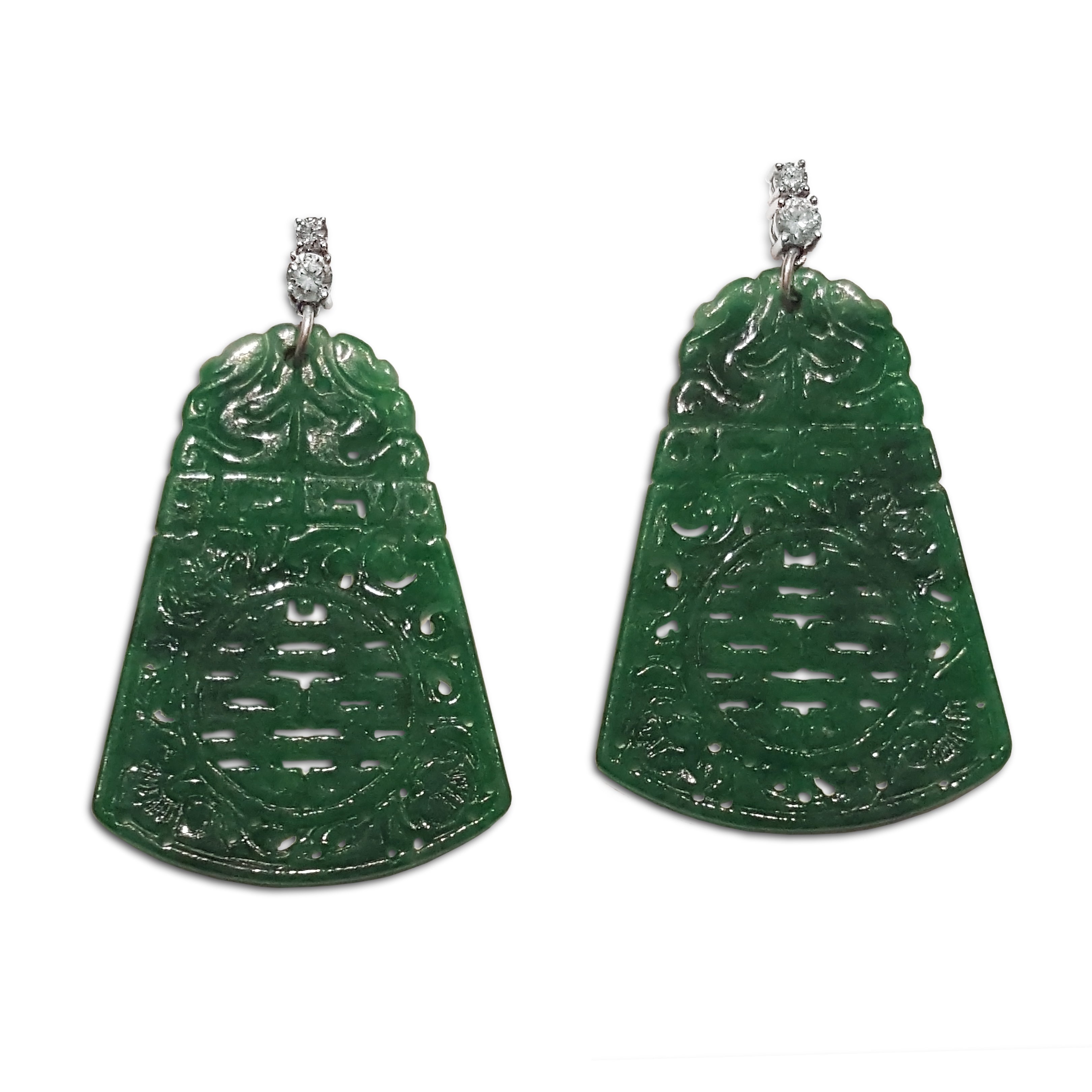 Earrings Jade Graved