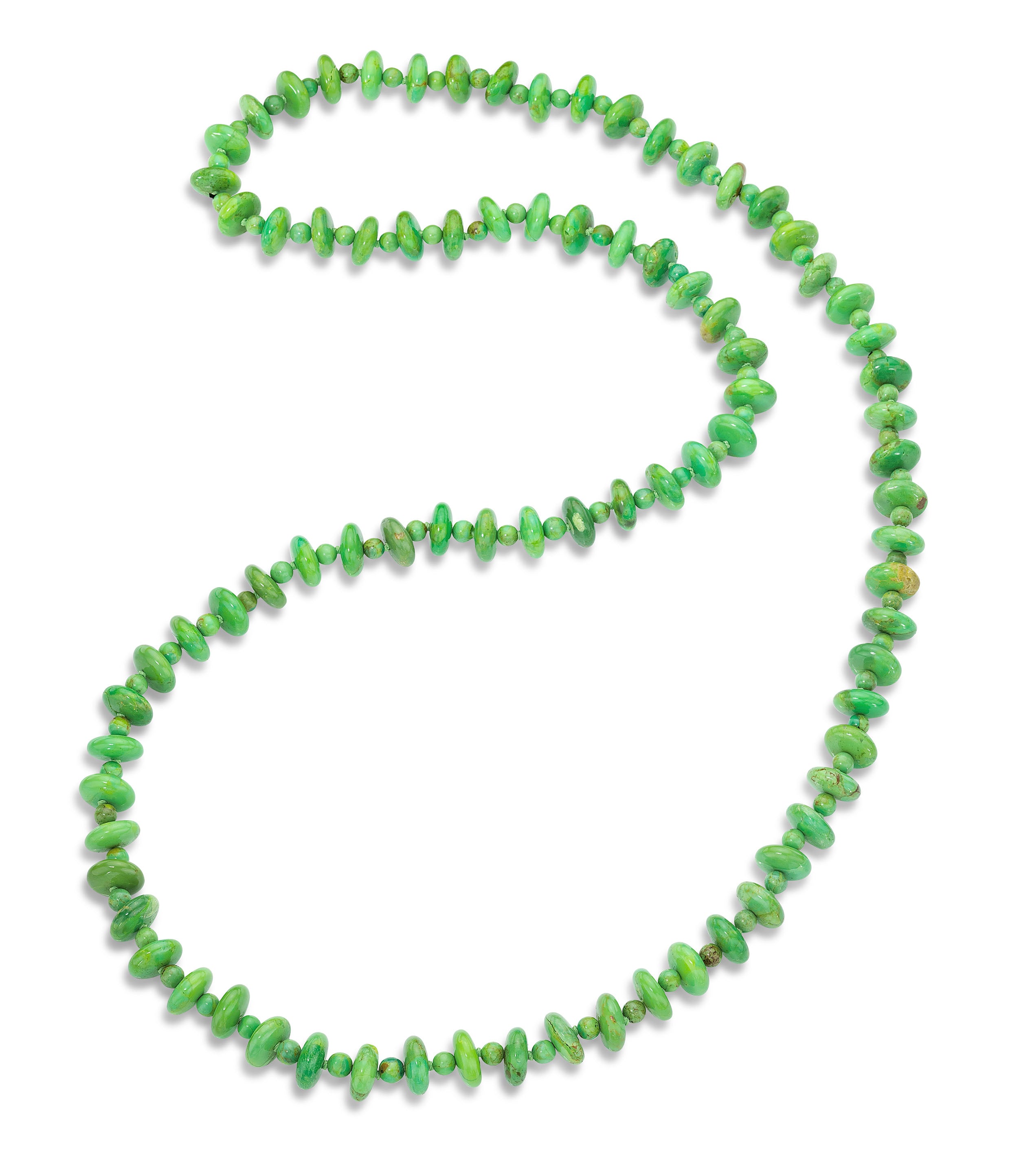 Necklace Green Turquoise Plates and Balls Small