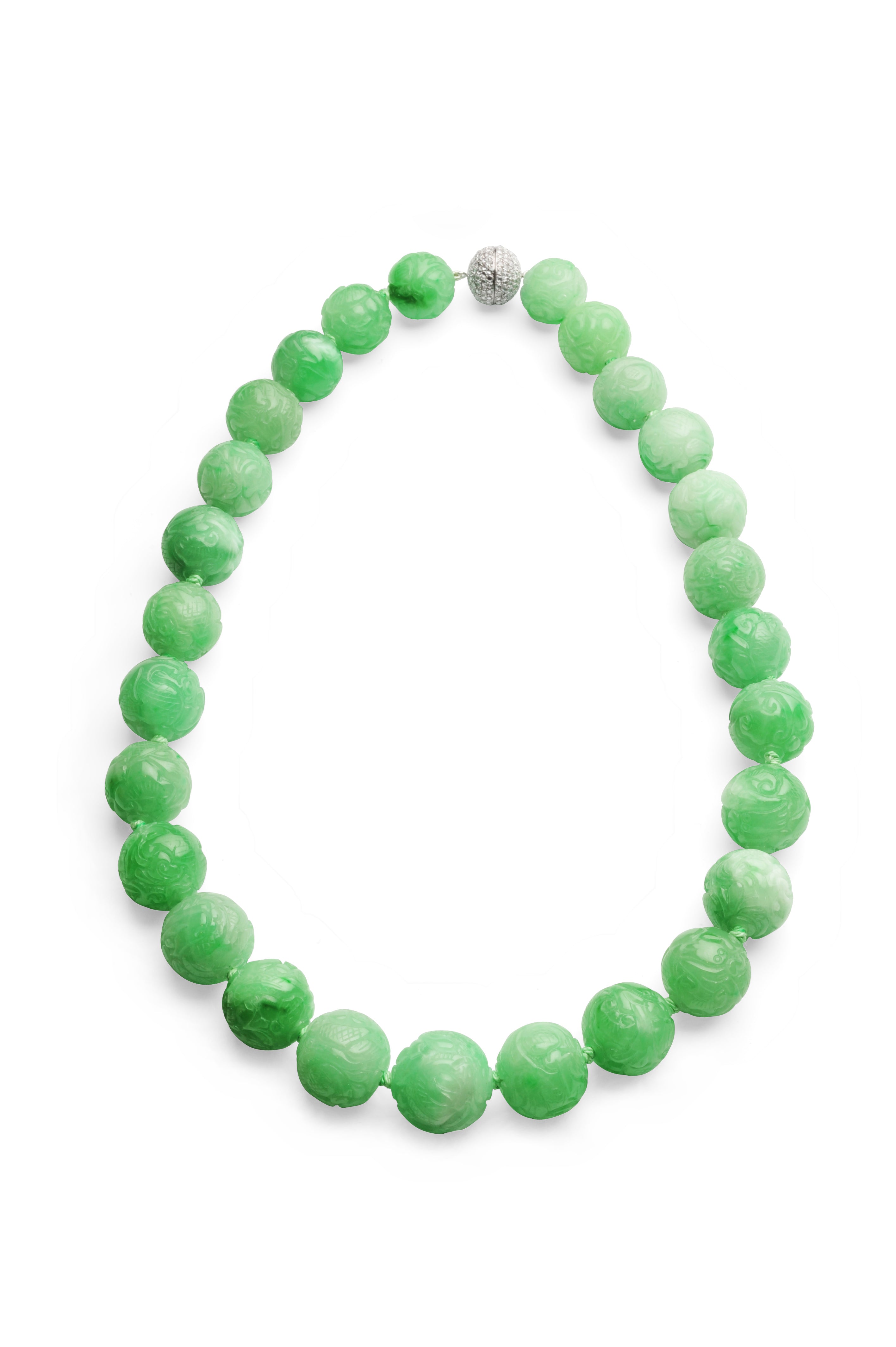 Necklace Graved Green Queen Medium