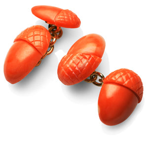 Cufflinks Acorn Coral